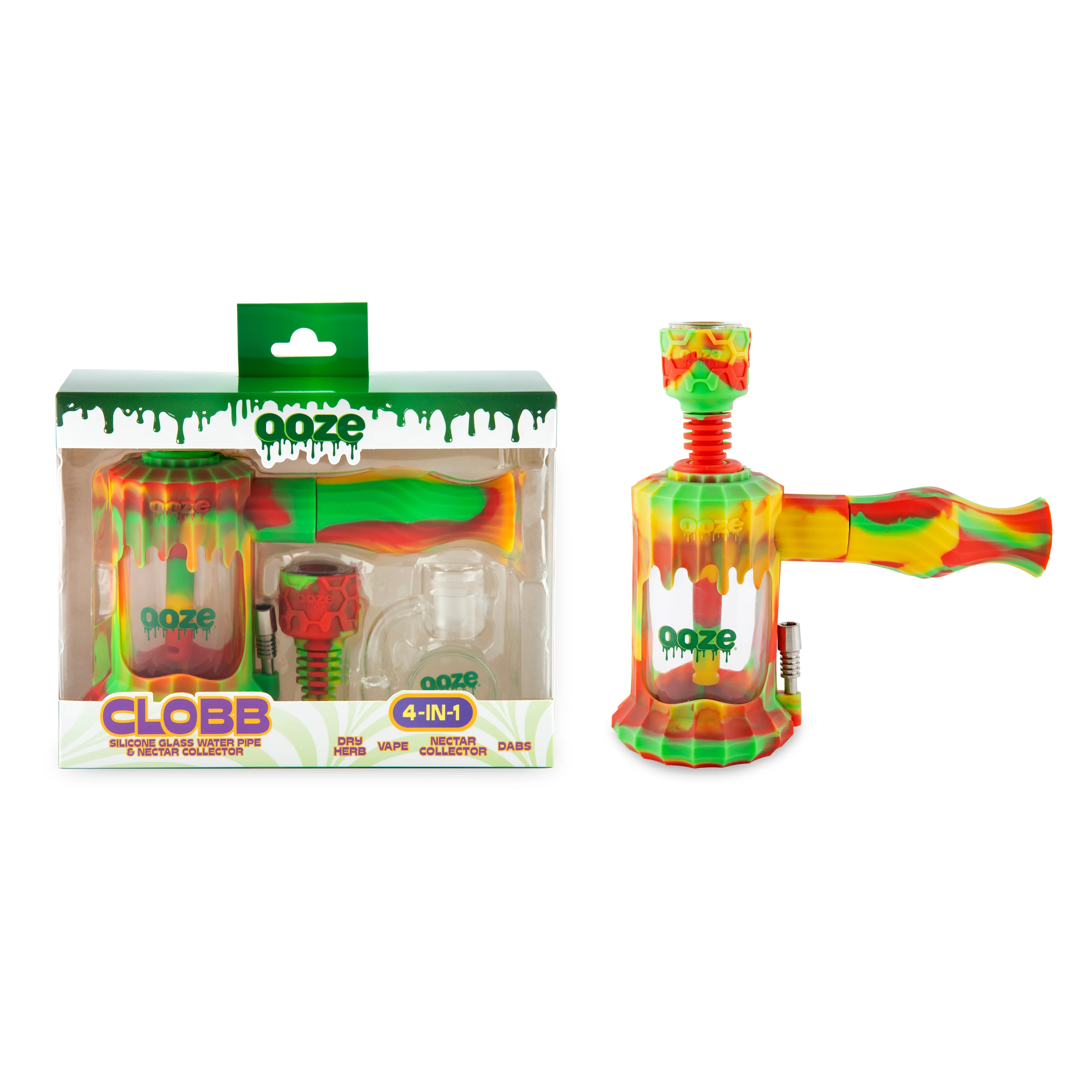 Clobb – Silicone Glass 4-in-1 Hybrid -  Rasta - Image 2
