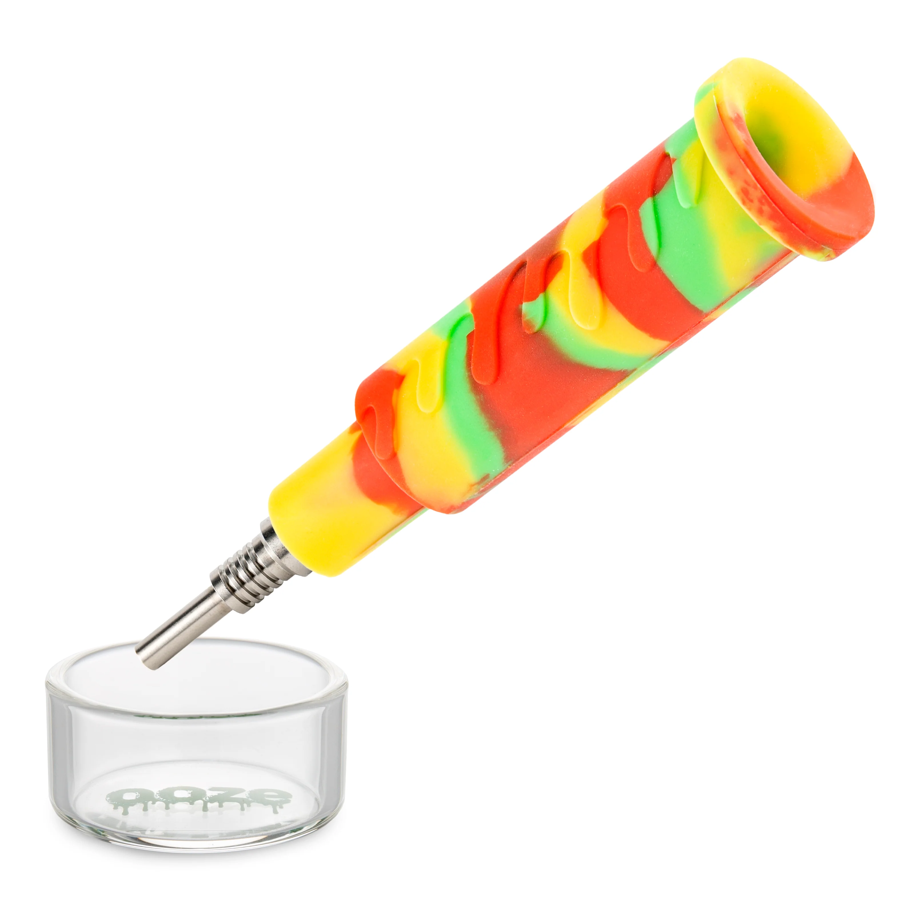 Ooze Cranium Silicone Water Pipe, Dab Rig & Dab Straw - Rasta - Image 10