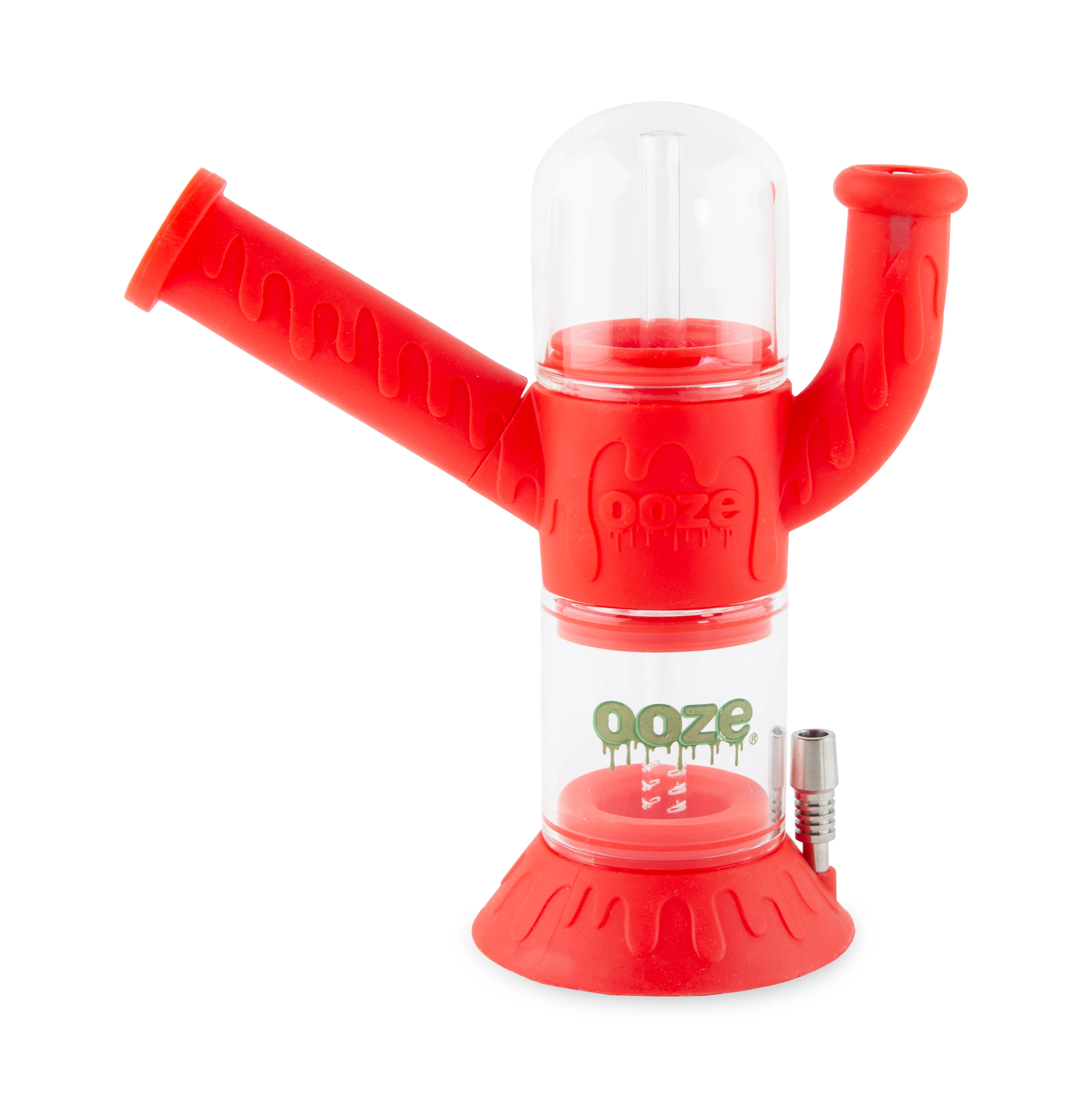 Ooze Cranium Silicone Water Pipe, Dab Rig & Dab Straw - Scarlet - Image 3