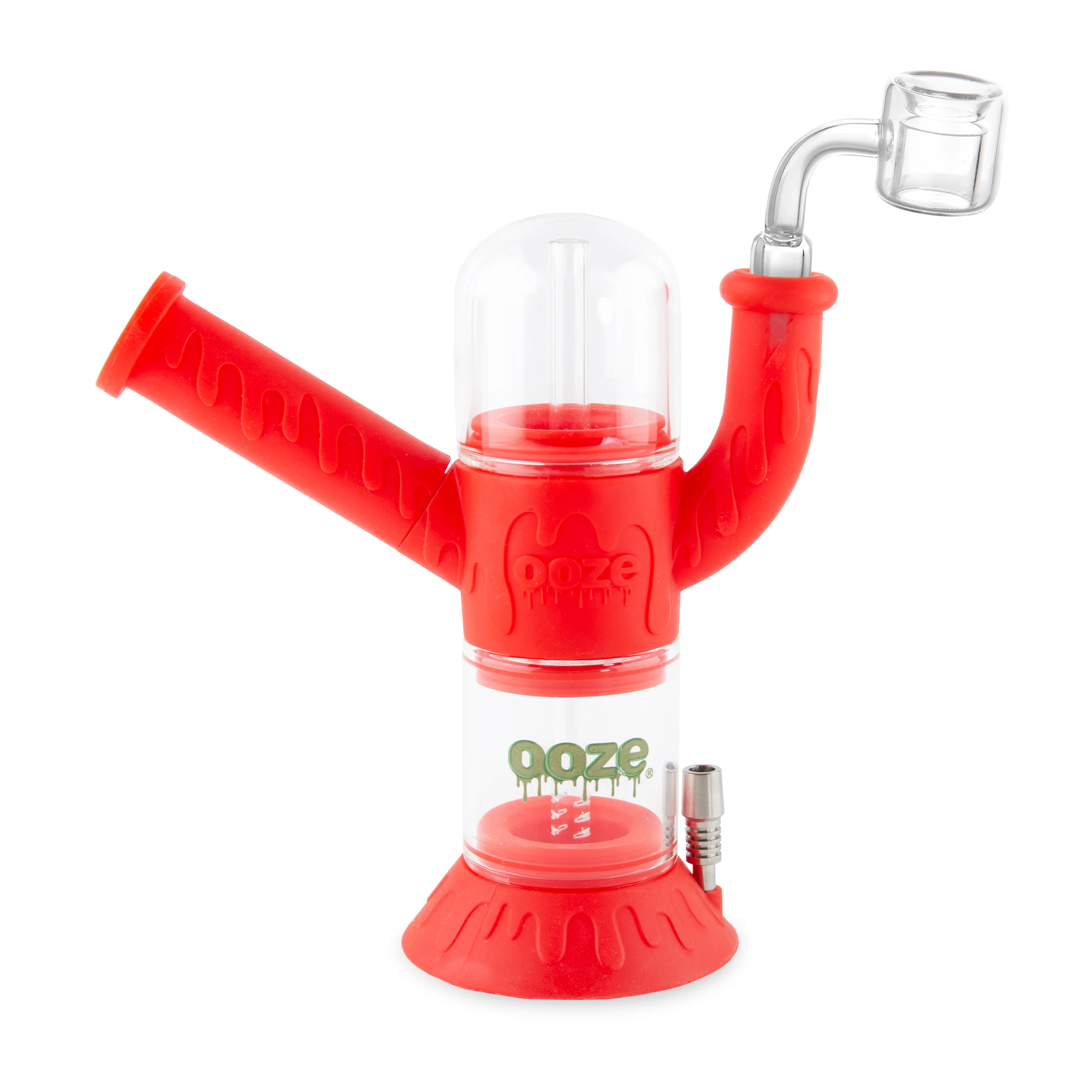 Ooze Cranium Silicone Water Pipe, Dab Rig & Dab Straw - Scarlet - Image 4