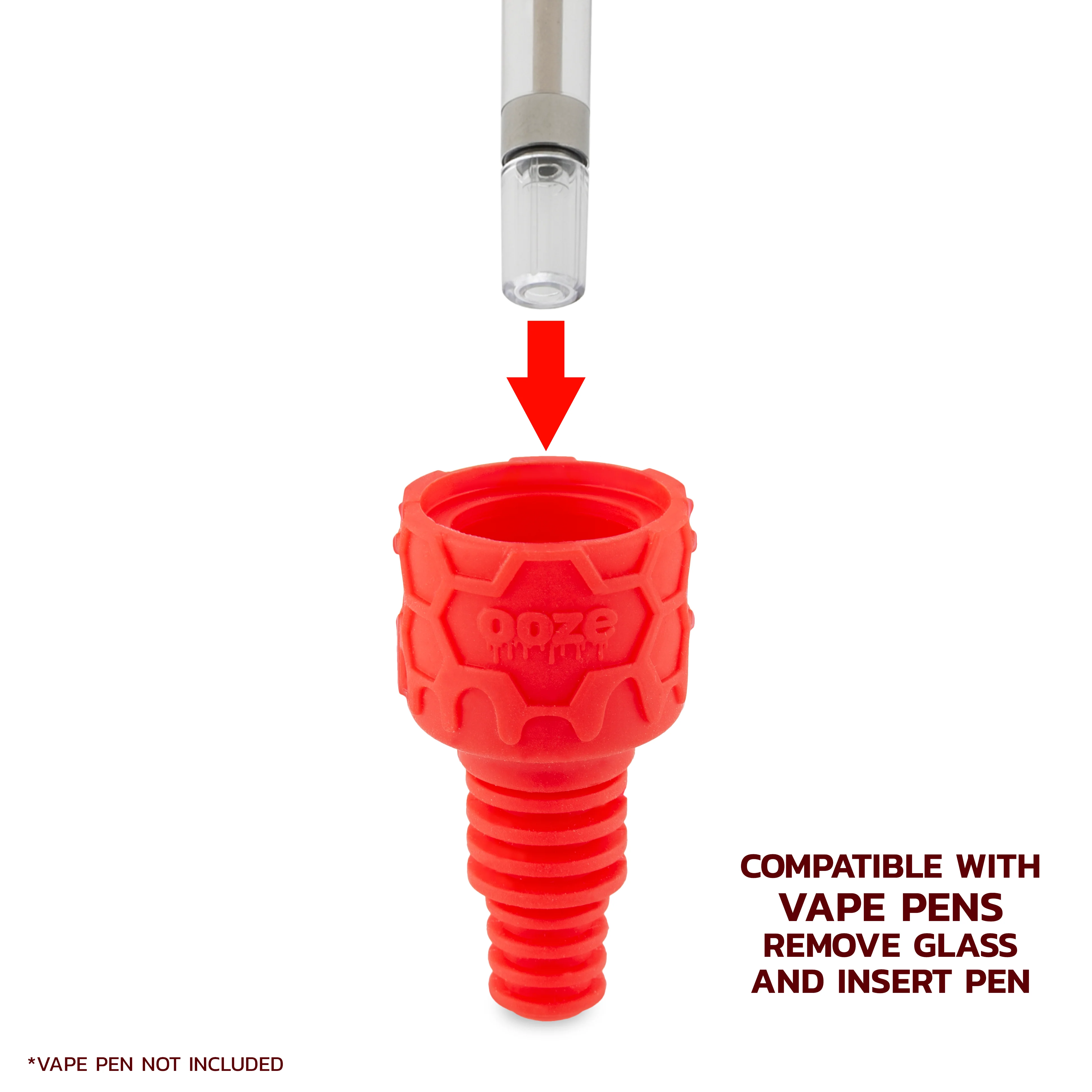 Ooze Cranium Silicone Water Pipe, Dab Rig & Dab Straw - Scarlet - Image 8