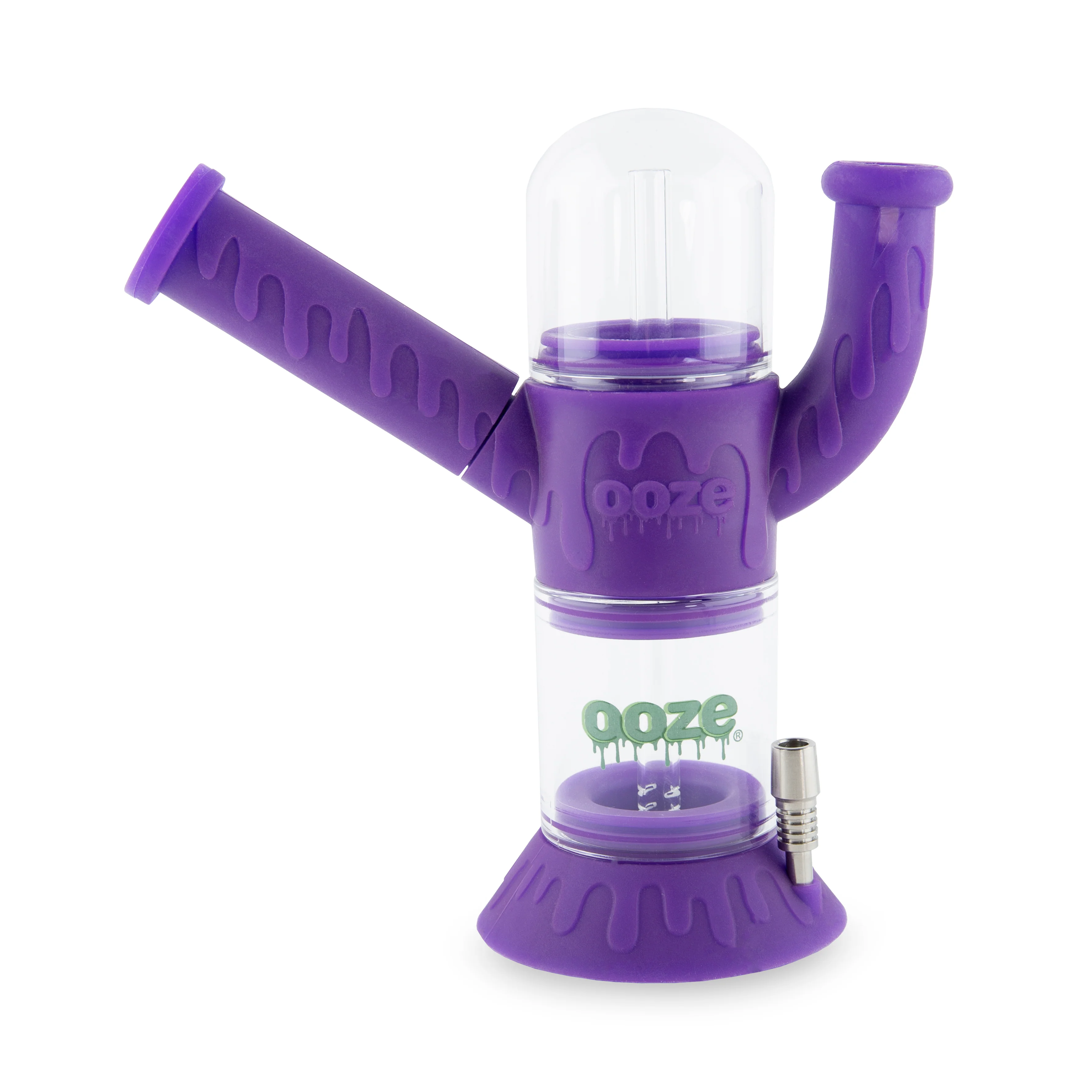 Ooze Cranium Silicone Water Pipe, Dab Rig & Dab Straw - Ultra Purple - Image 3
