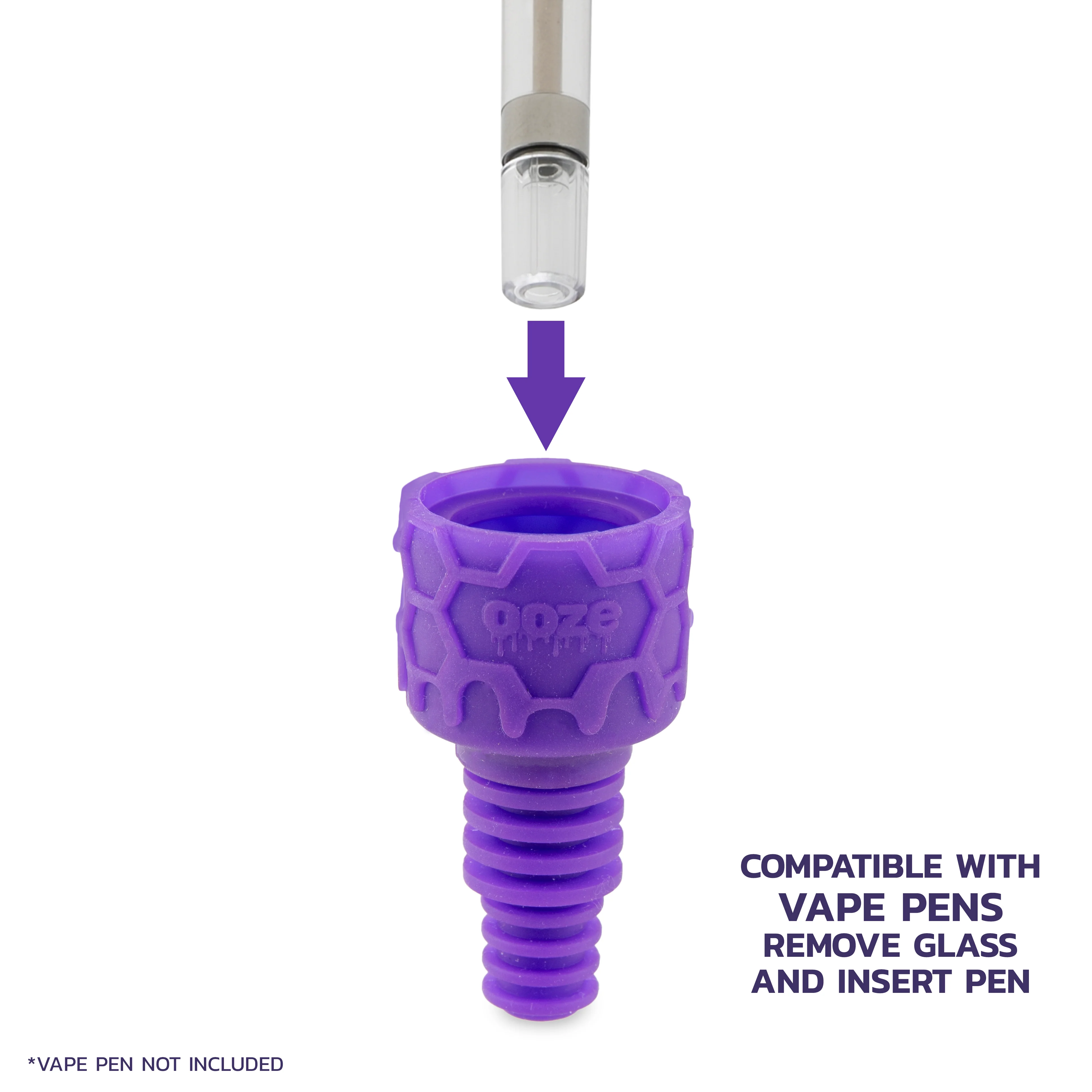 Ooze Cranium Silicone Water Pipe, Dab Rig & Dab Straw - Ultra Purple - Image 4