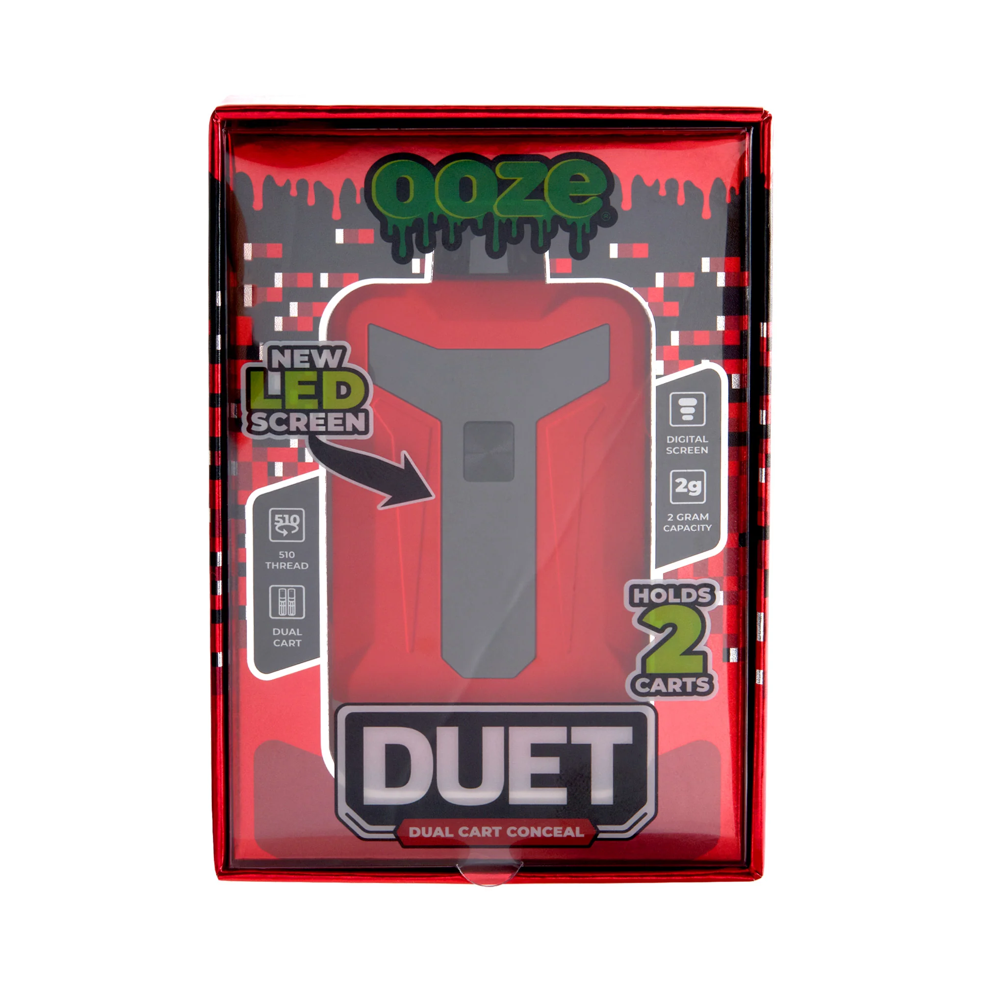 Duet – 650 mAh Dual Cart Conceal Battery - Red - Image 5