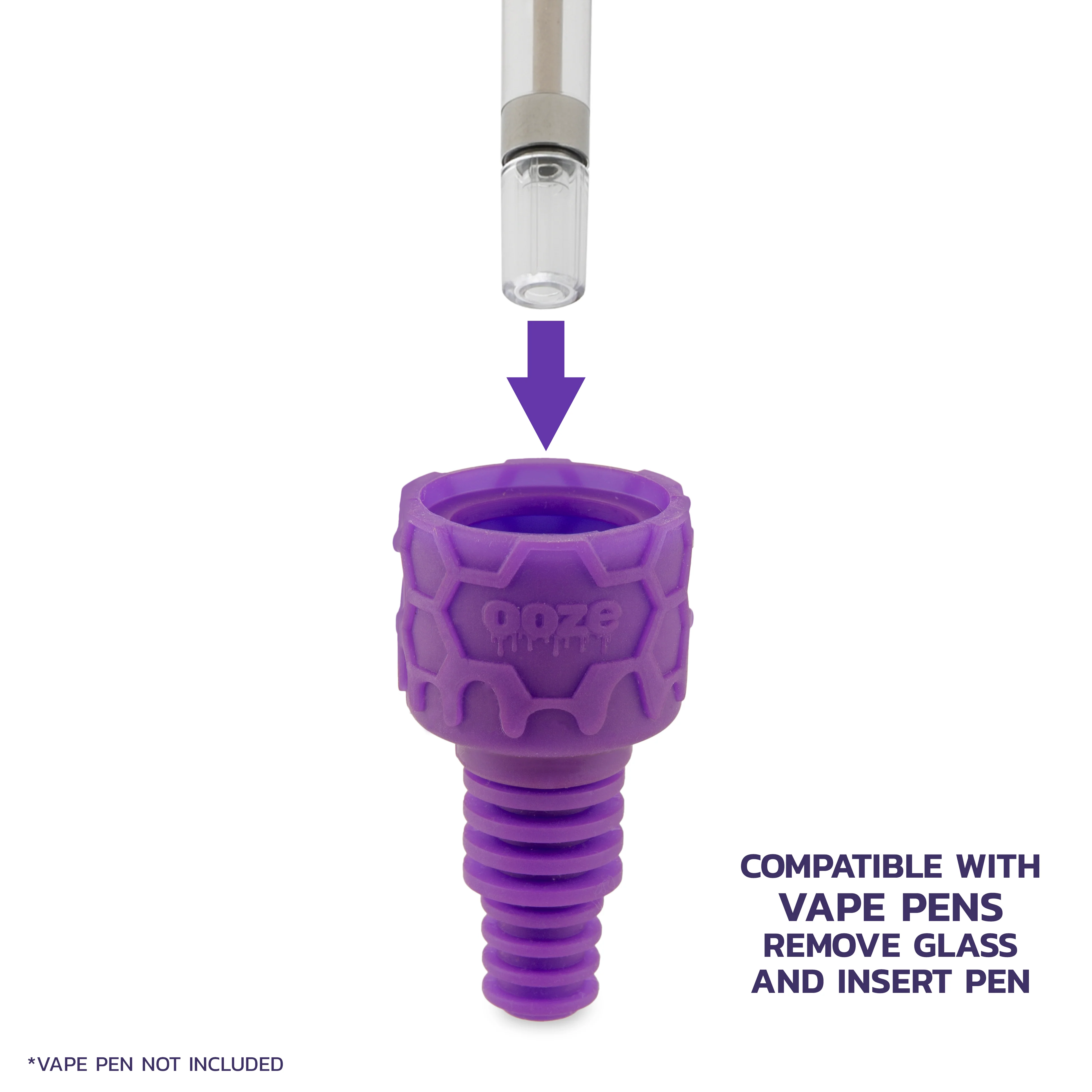 Ooze Echo Silicone Water Pipe, Dab Rig & Dab Straw - Ultra Purple - Image 3