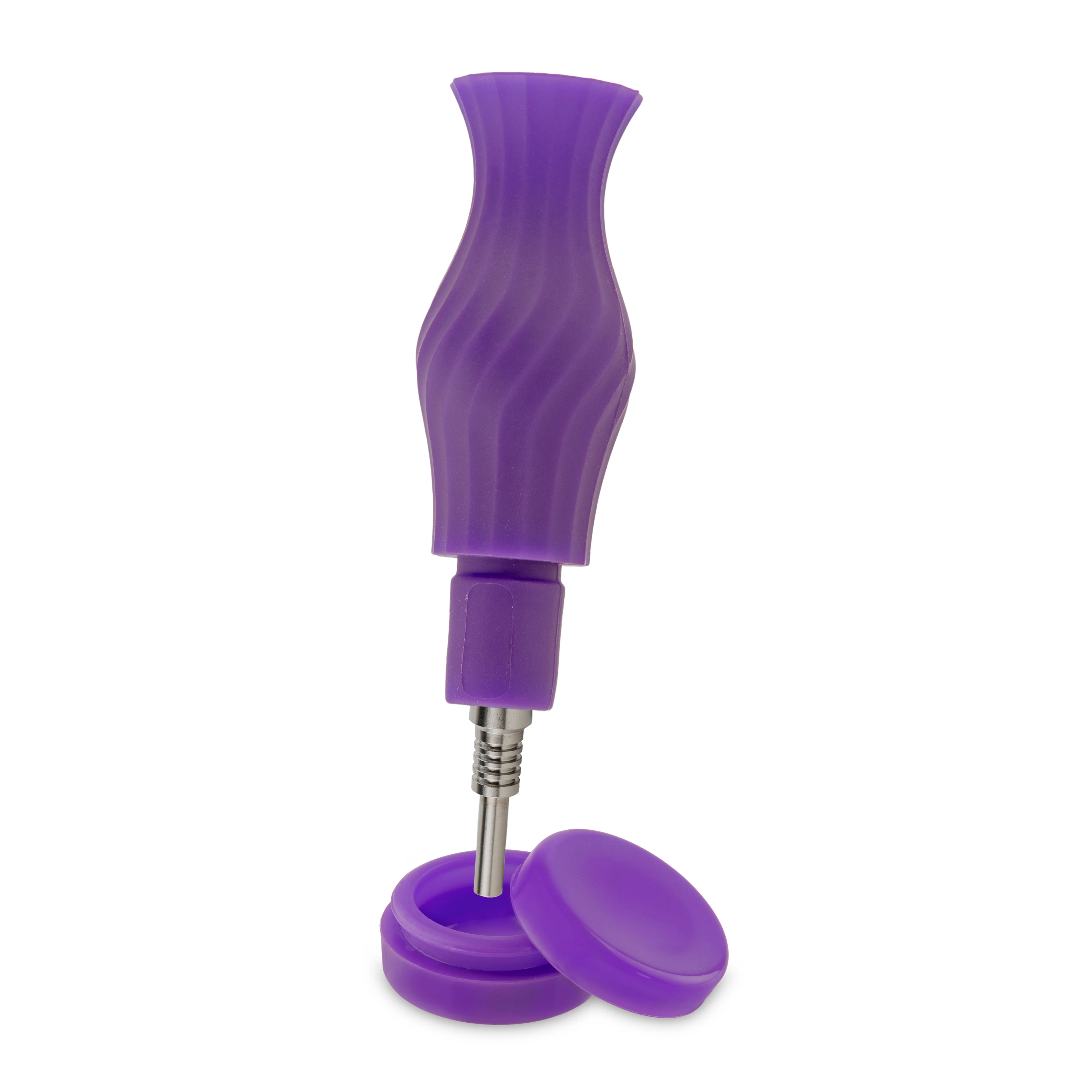 Ooze Echo Silicone Water Pipe, Dab Rig & Dab Straw - Ultra Purple - Image 5