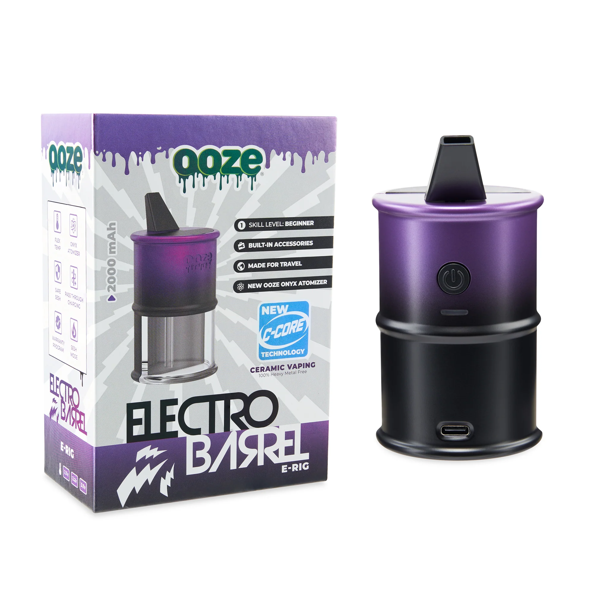 Electro Barrel E-Rig – C-Core 2000 mAh - Galaxy Purple - Image 8