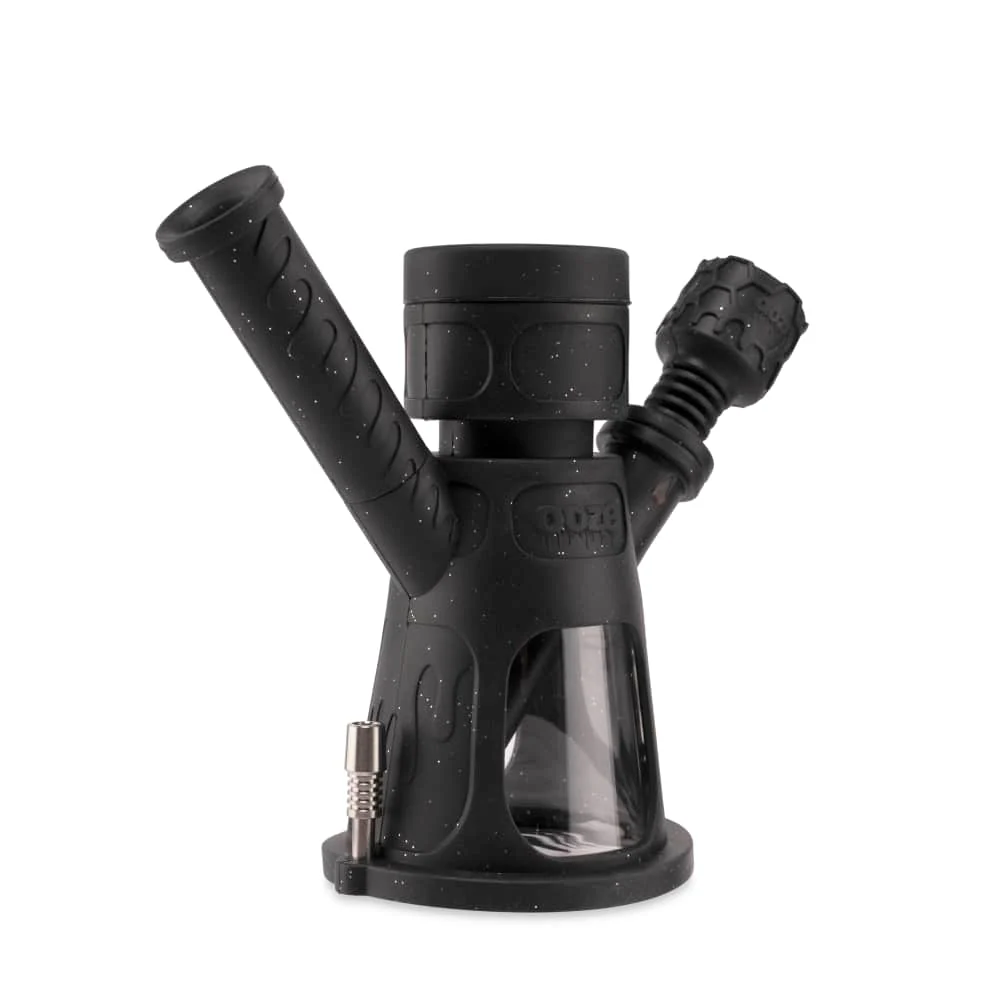 Ooze Hyborg Silicone Water Pipe, Dab Rig & Dab Straw - Shimmer Black - Image 4