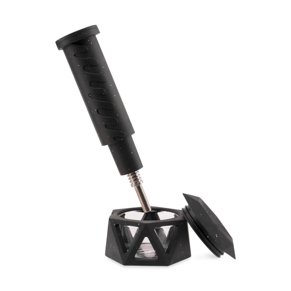 Ooze Hyborg Silicone Water Pipe, Dab Rig & Dab Straw - Shimmer Black - Image 7