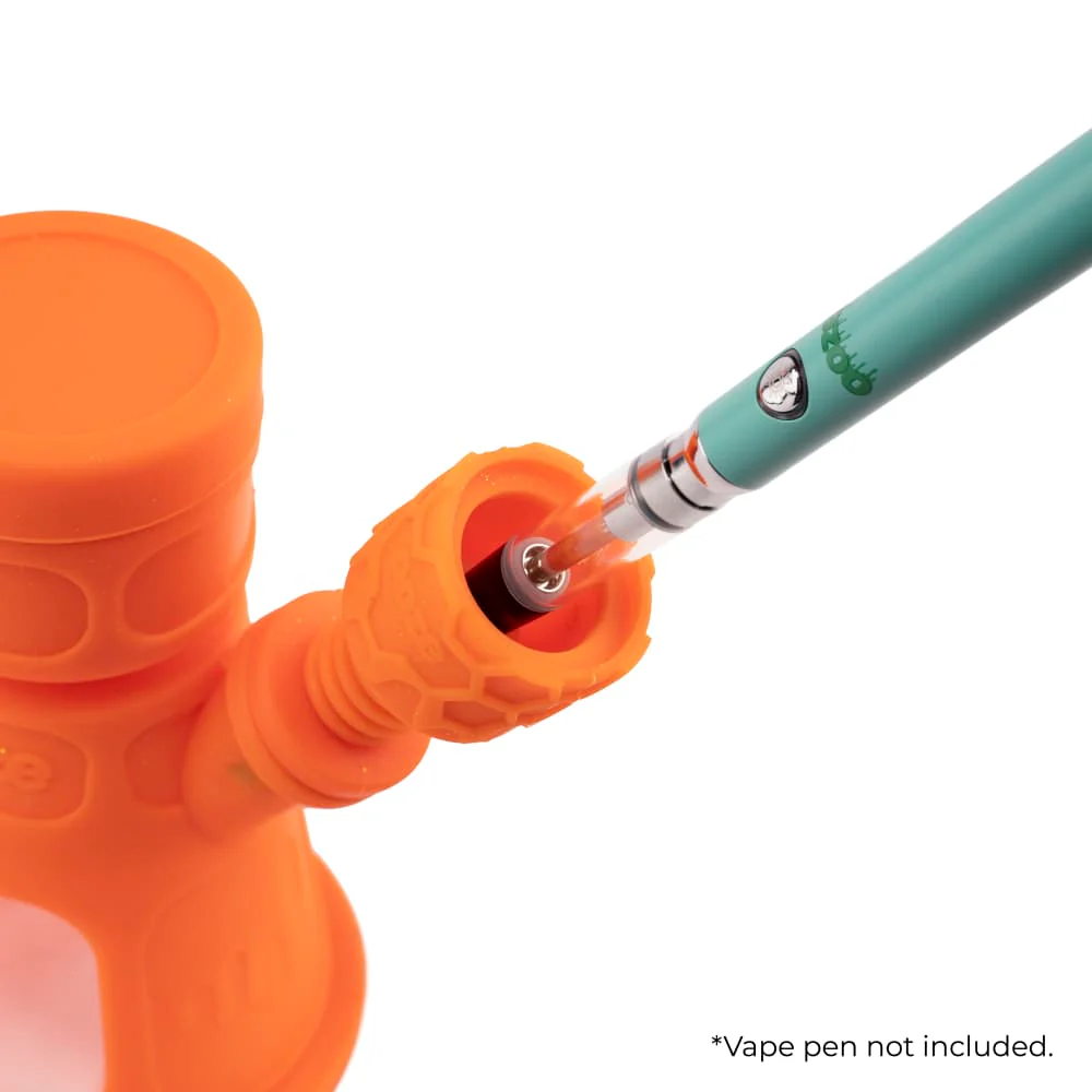 Ooze Hyborg Silicone Water Pipe, Dab Rig & Dab Straw - Orange Burst - Image 3