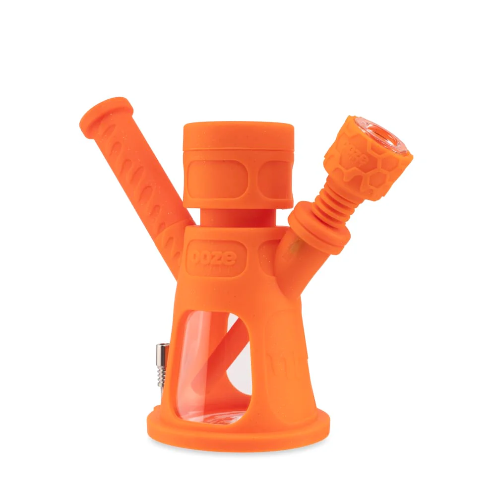 Ooze Hyborg Silicone Water Pipe, Dab Rig & Dab Straw - Orange Burst - Image 5