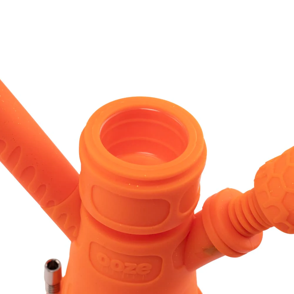 Ooze Hyborg Silicone Water Pipe, Dab Rig & Dab Straw - Orange Burst - Image 6