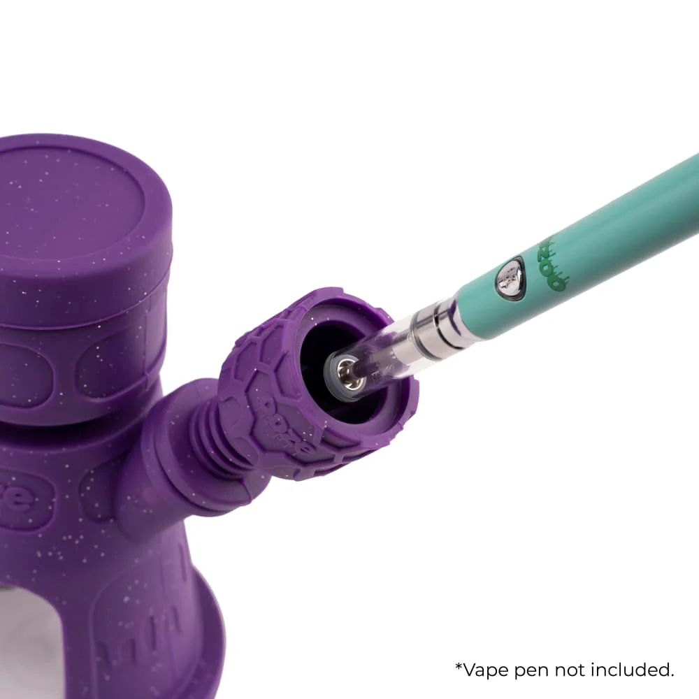 Ooze Hyborg Silicone Water Pipe, Dab Rig & Dab Straw - Shimmer Purple - Image 3