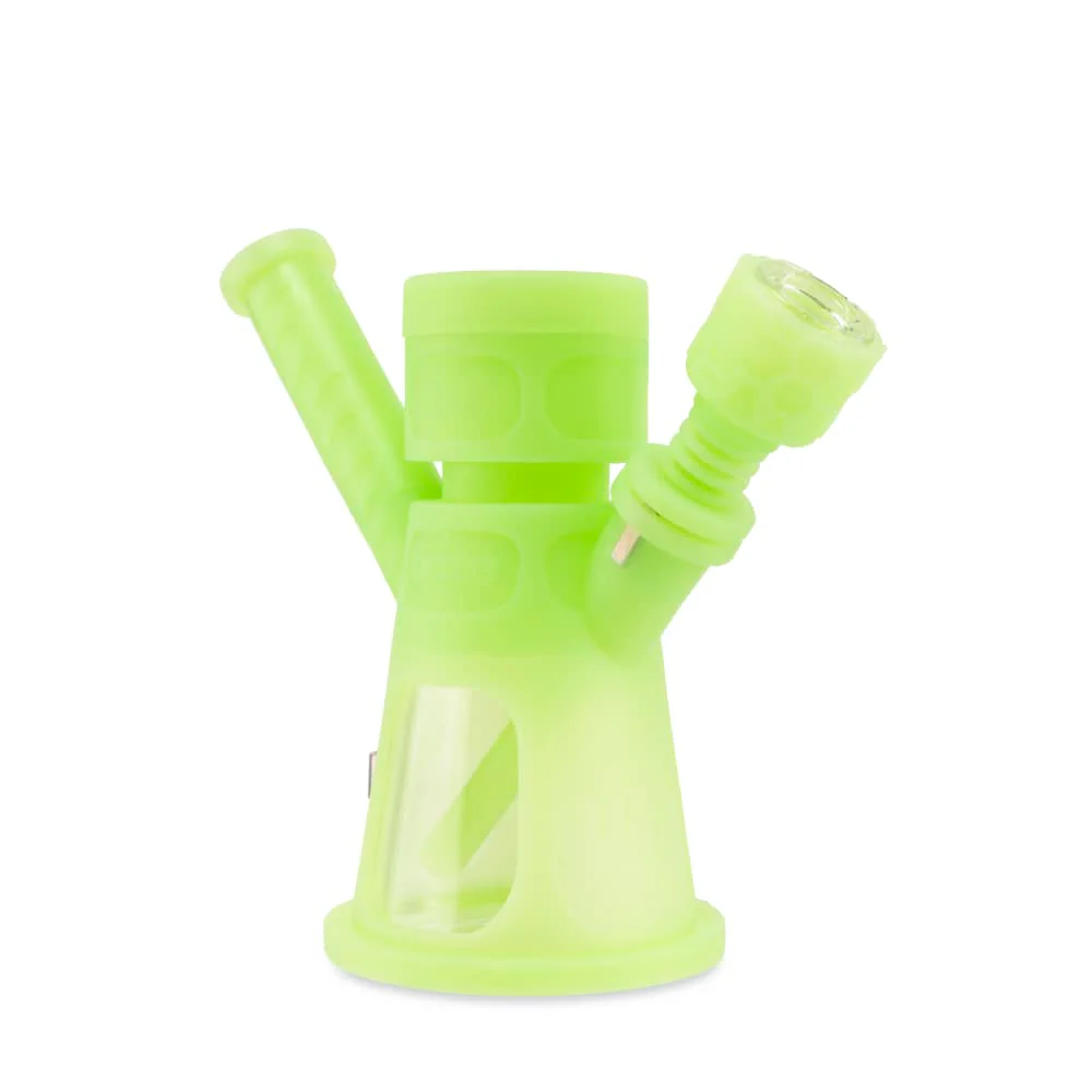 Ooze Hyborg Silicone Water Pipe, Dab Rig & Dab Straw - Green Glow - Image 5