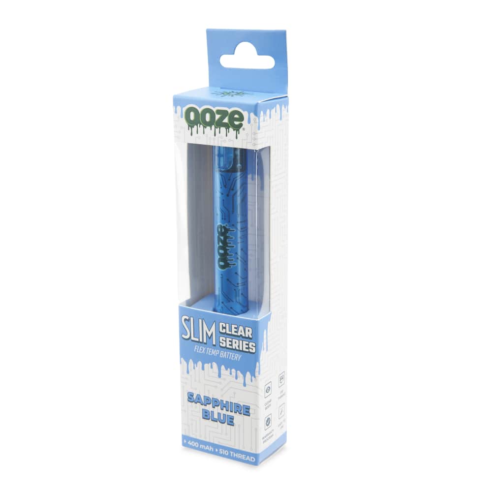 Slim Clear Series Transparent 510 Vape Battery – Sapphire Blue - Image 7