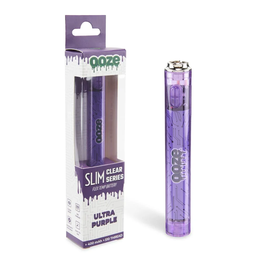 Slim Clear Series Transparent 510 Vape Battery – Ultra Purple - Image 6