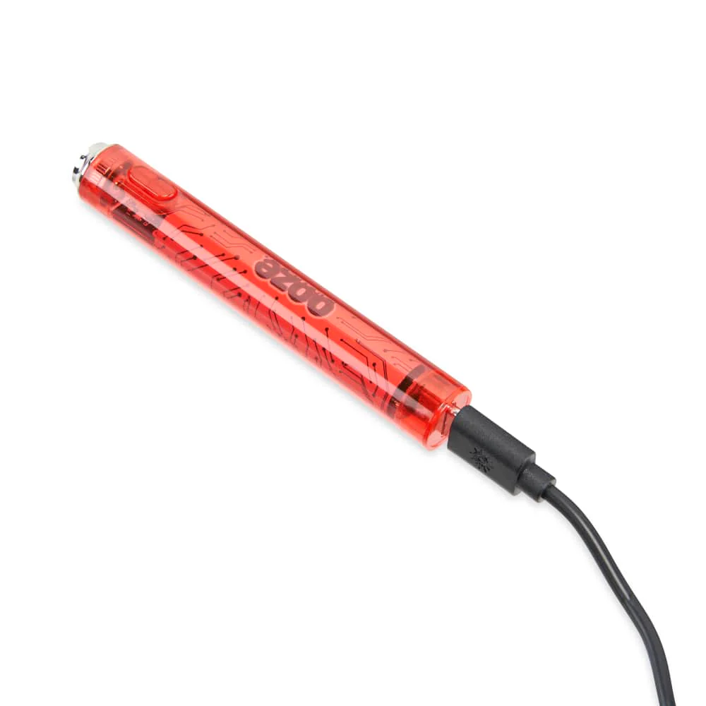 Slim Clear Series Transparent 510 Vape Battery – Ruby Red - Image 3
