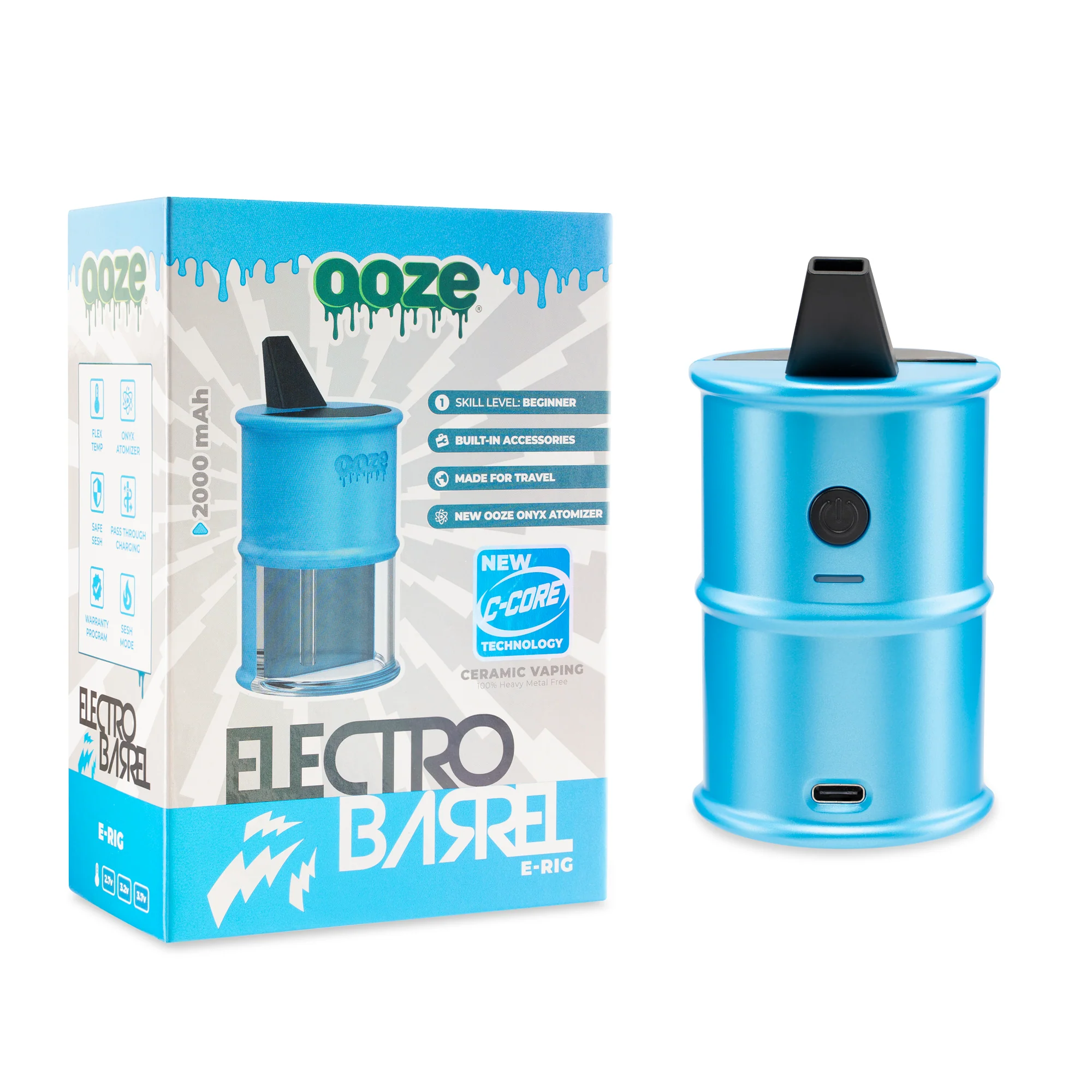 Electro Barrel E-Rig – C-Core 2000 mAh - Arctic Blue - Image 10
