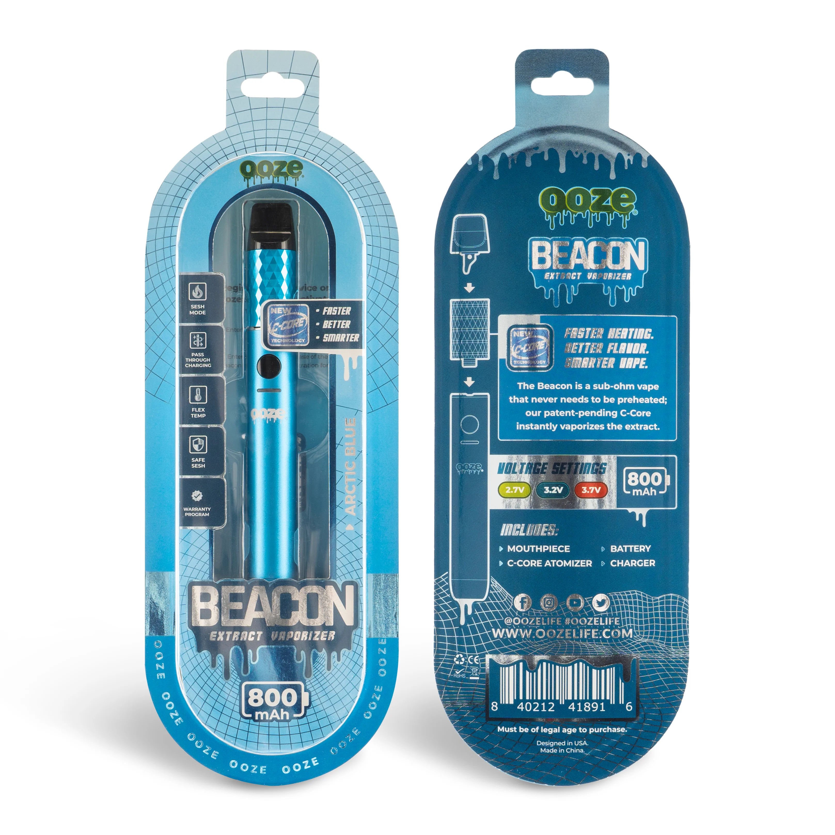 Beacon Extract Vaporizer – C-Core 800 mAh - Arctic Blue - Image 6