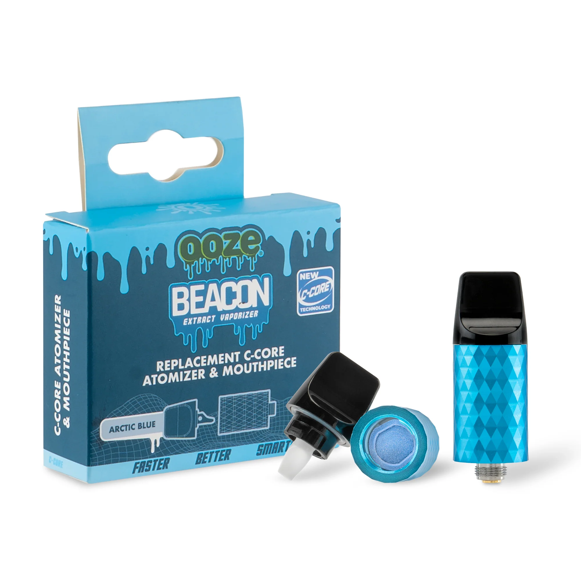 Beacon Onyx Atomizer & Mouthpiece Replacement 2-Pack - Arctic Blue - Image 4