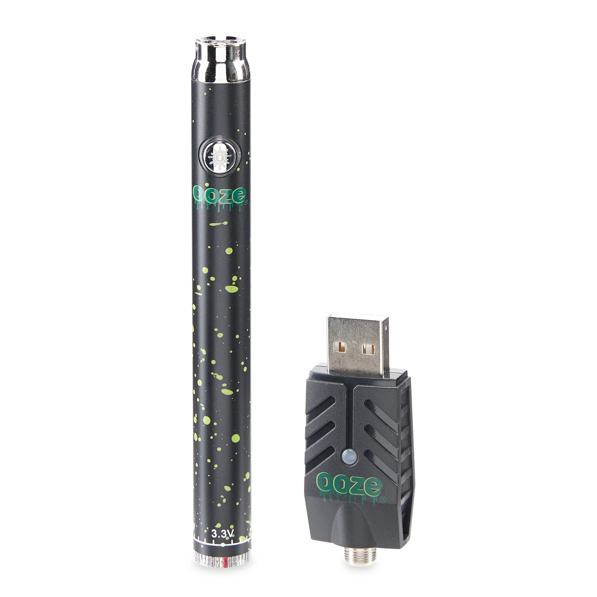 Twist Slim Pen – 320 mAh Flex Temp Battery – Green Splatter - Image 3