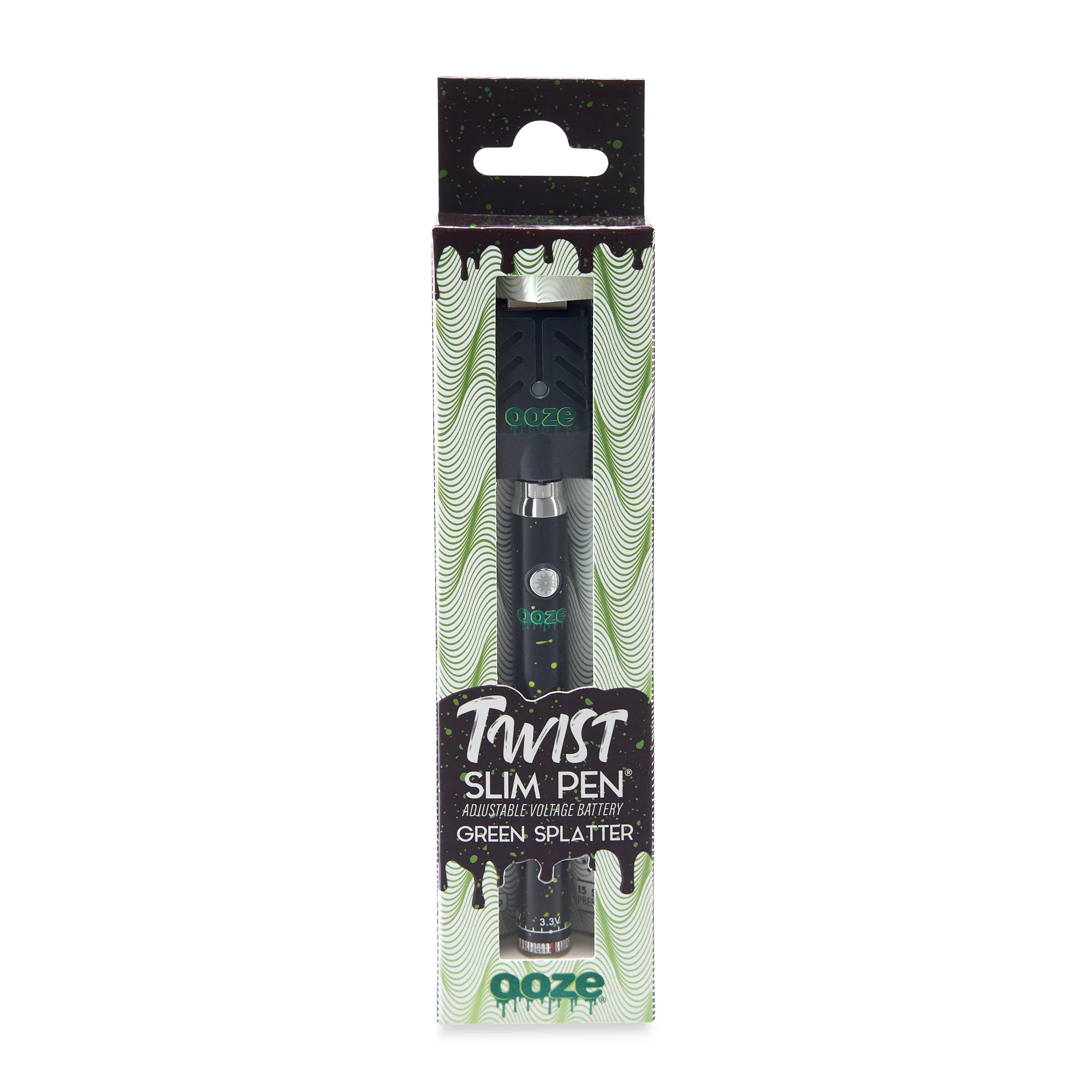 Twist Slim Pen – 320 mAh Flex Temp Battery – Green Splatter - Image 4