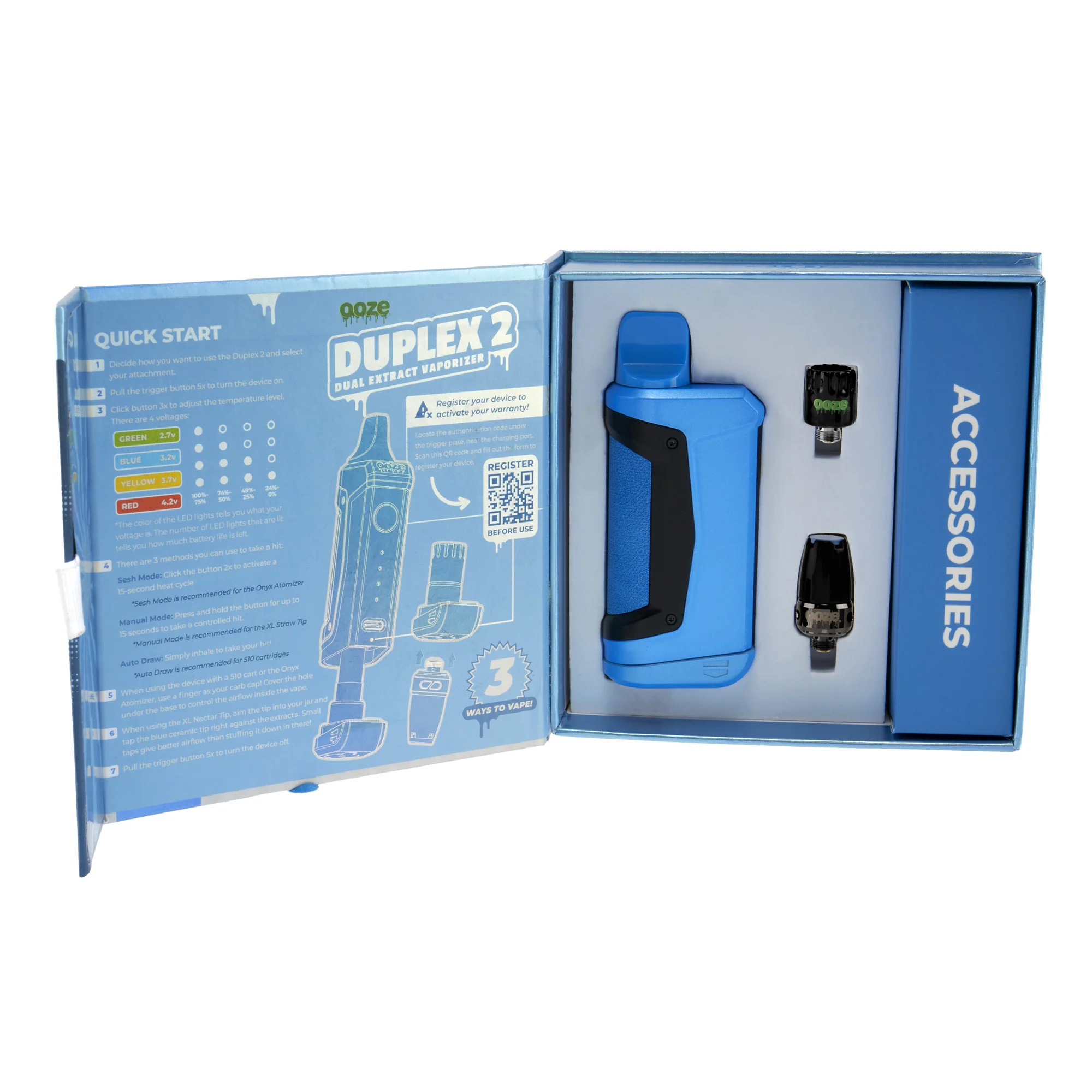 Duplex 2 – 900 mAh C-Core Vaporizer - Arctic Blue - Image 9