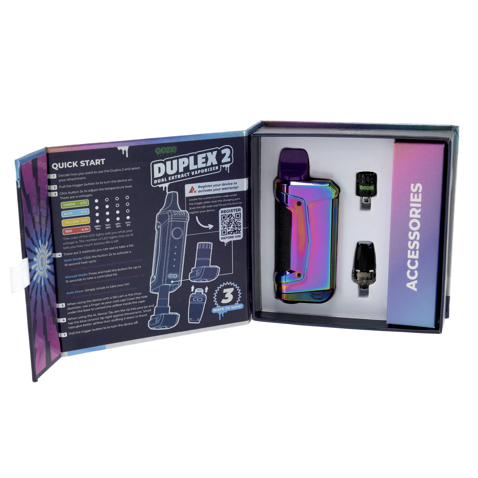 Duplex 2 – 900 mAh C-Core Vaporizer - Rainbow - Image 9