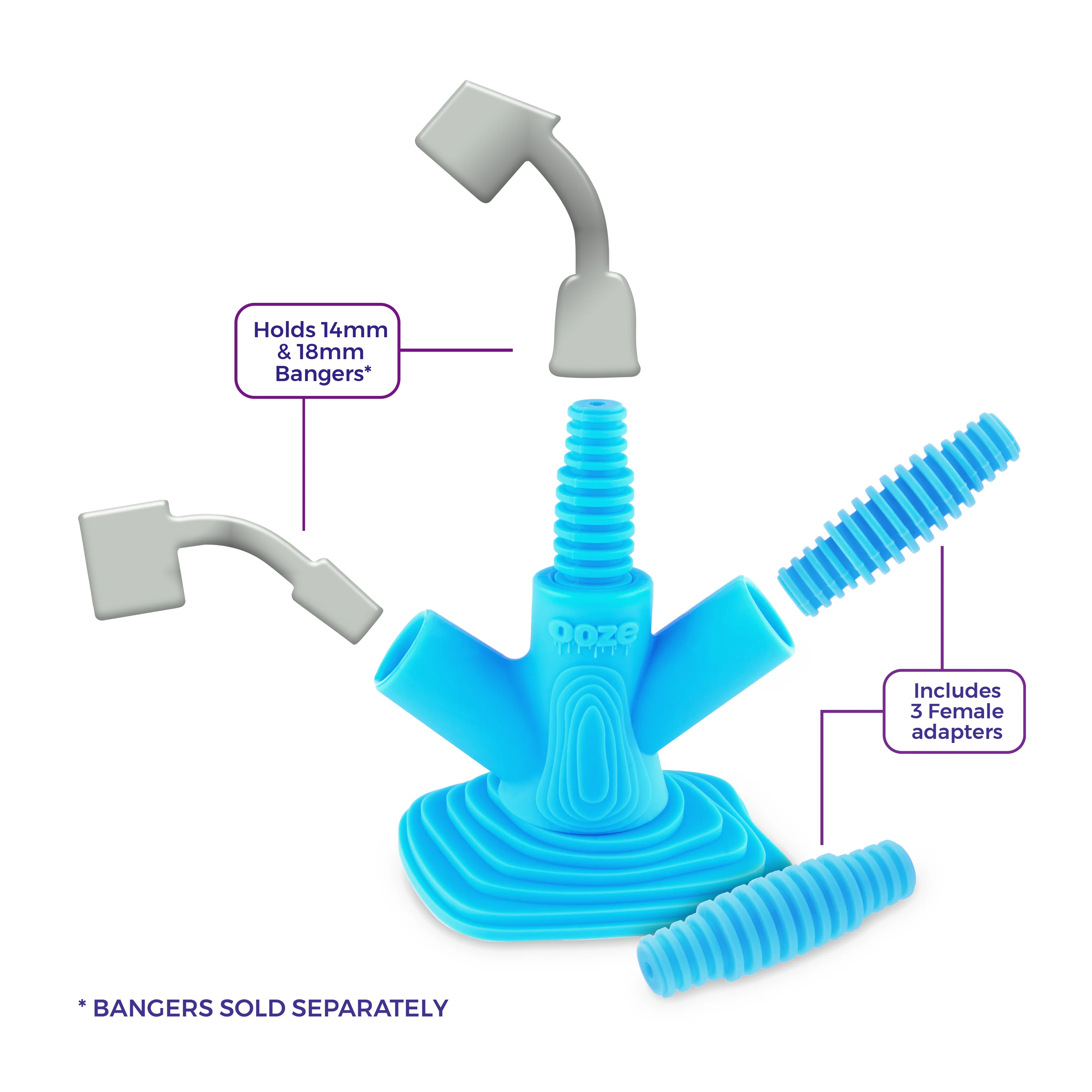 Ooze Banger Hanger Silicone Banger Stand - Aqua Teal - Image 6