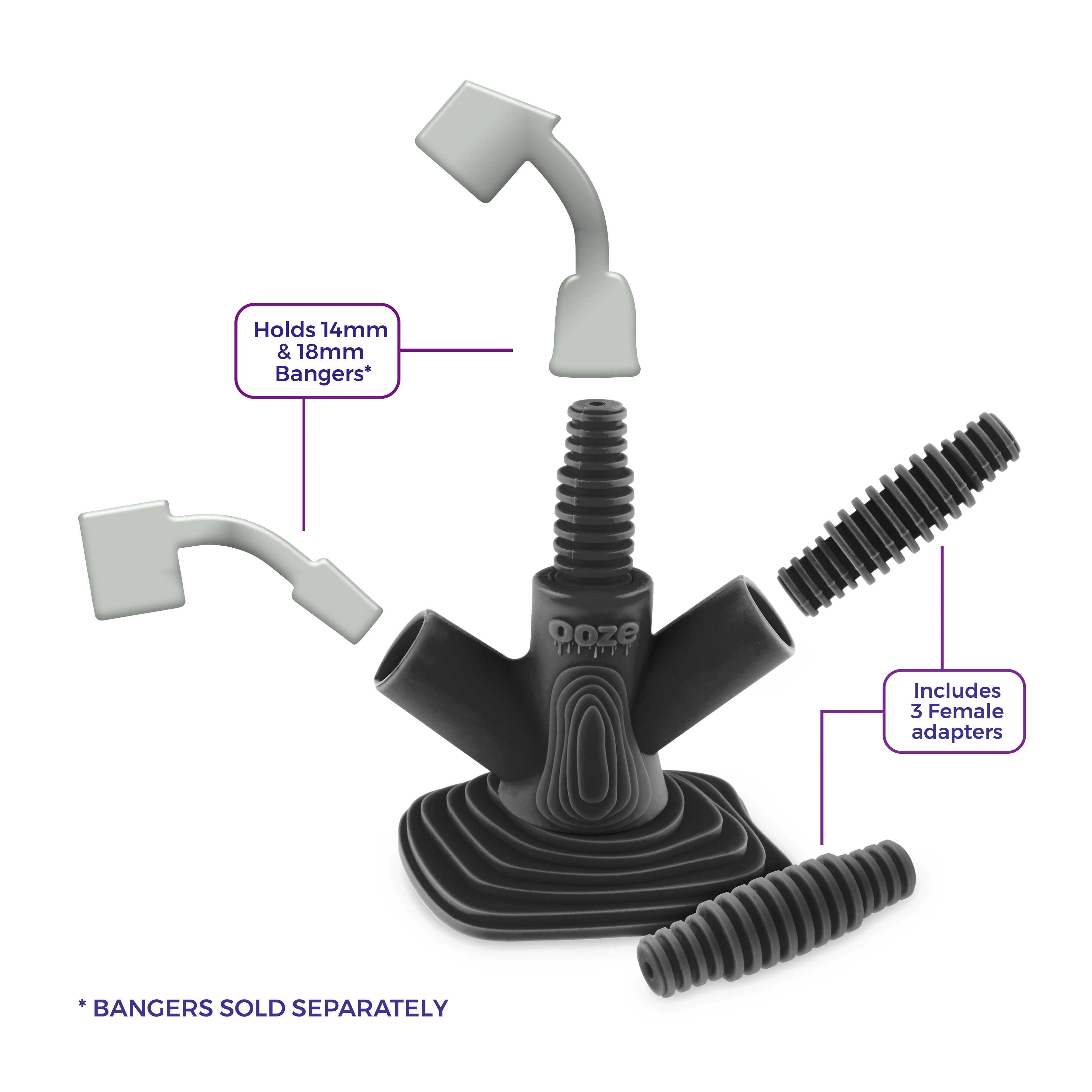 Ooze Banger Hanger Silicone Banger Stand - Panther Black - Image 6