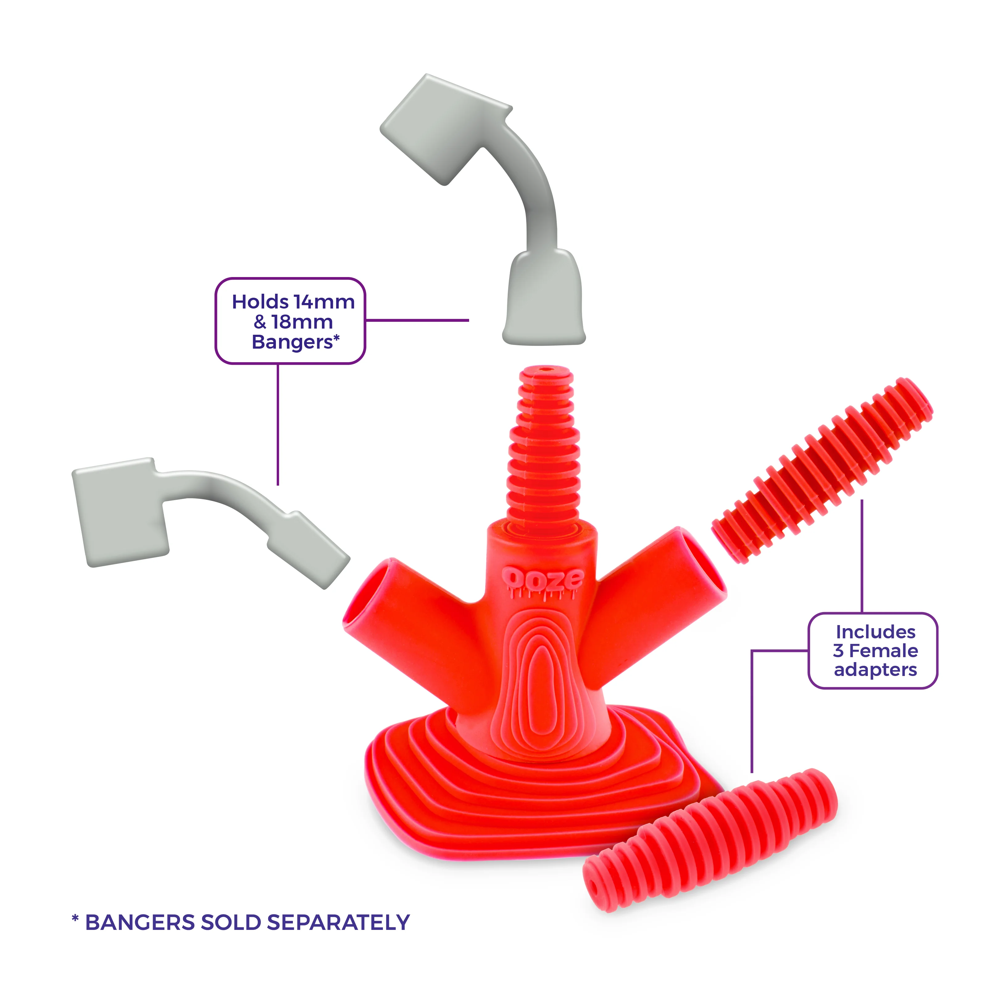 Ooze Banger Hanger Silicone Banger Stand - Scarlet - Image 2