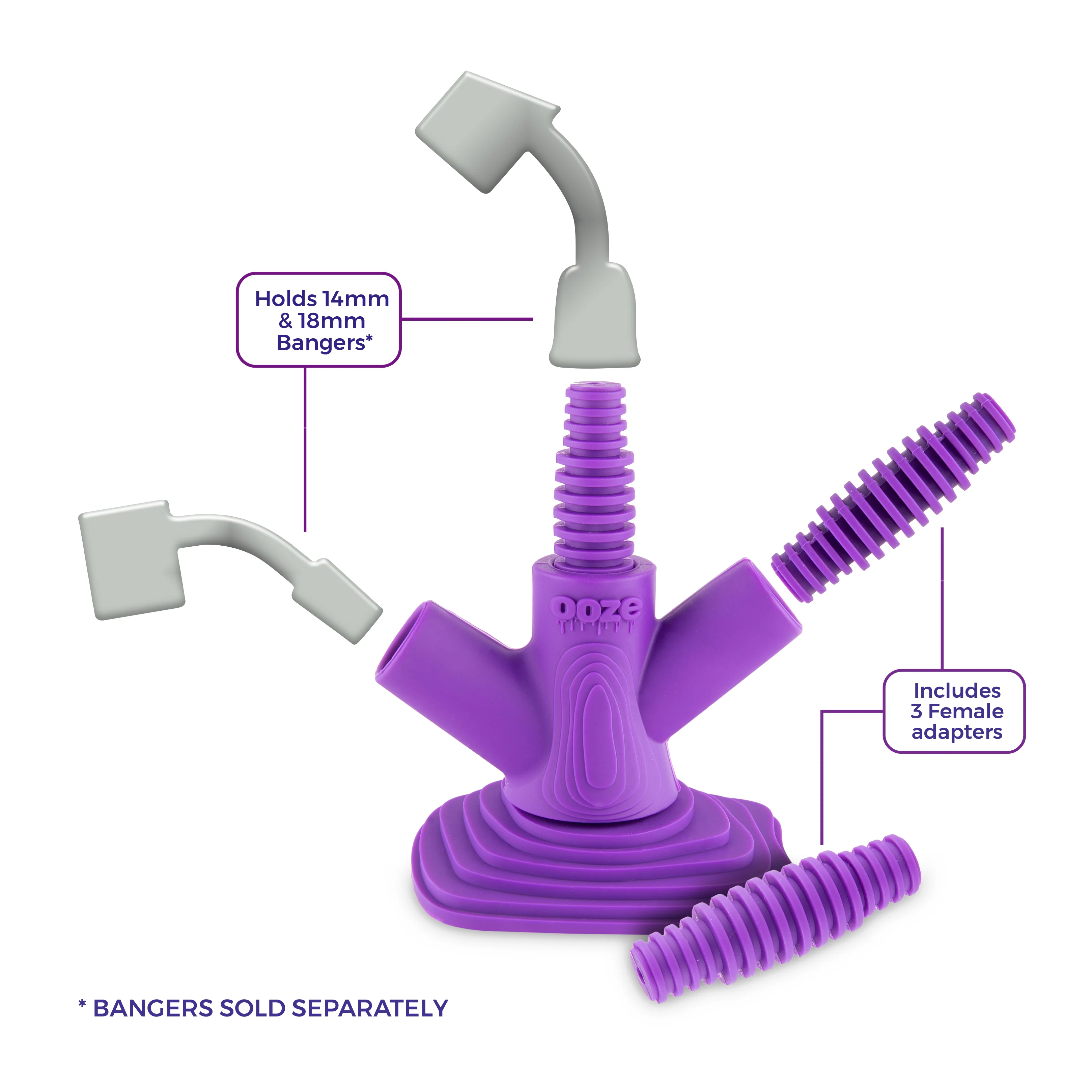 Ooze Banger Hanger Silicone Banger Stand - Ultra Purple - Image 3