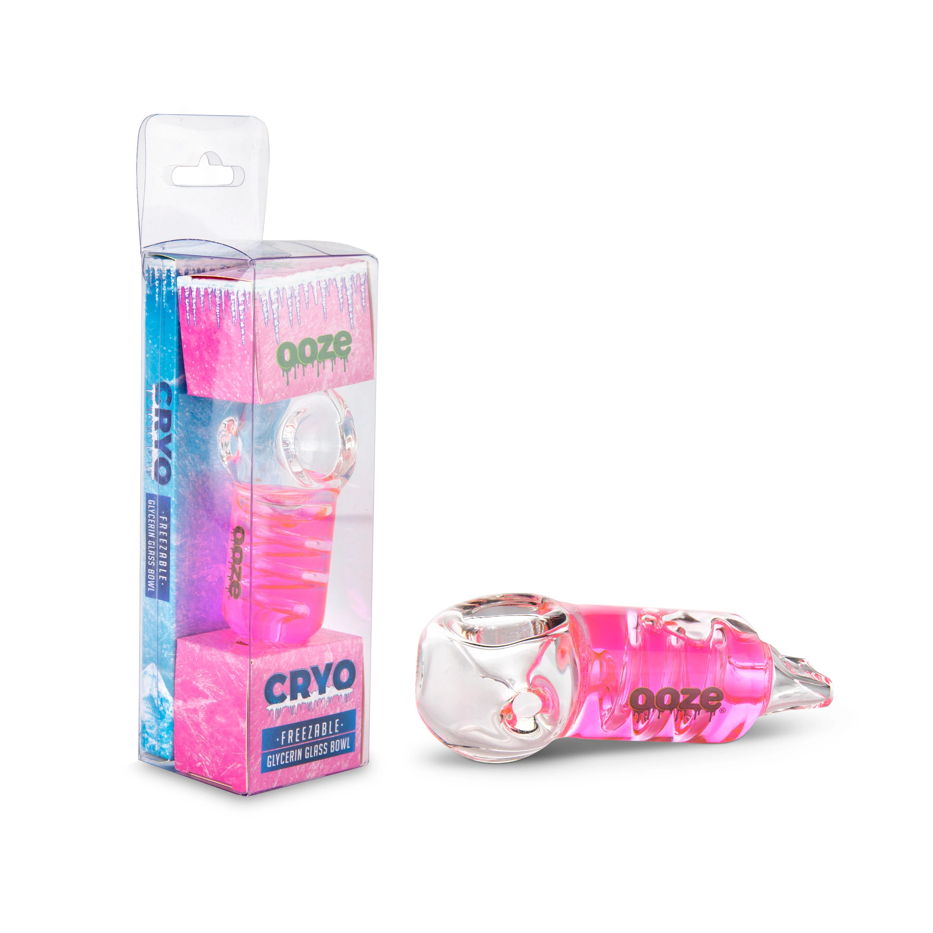 Ooze Cryo Freezable Glycerin Glass Bowl - Pink - Image 3
