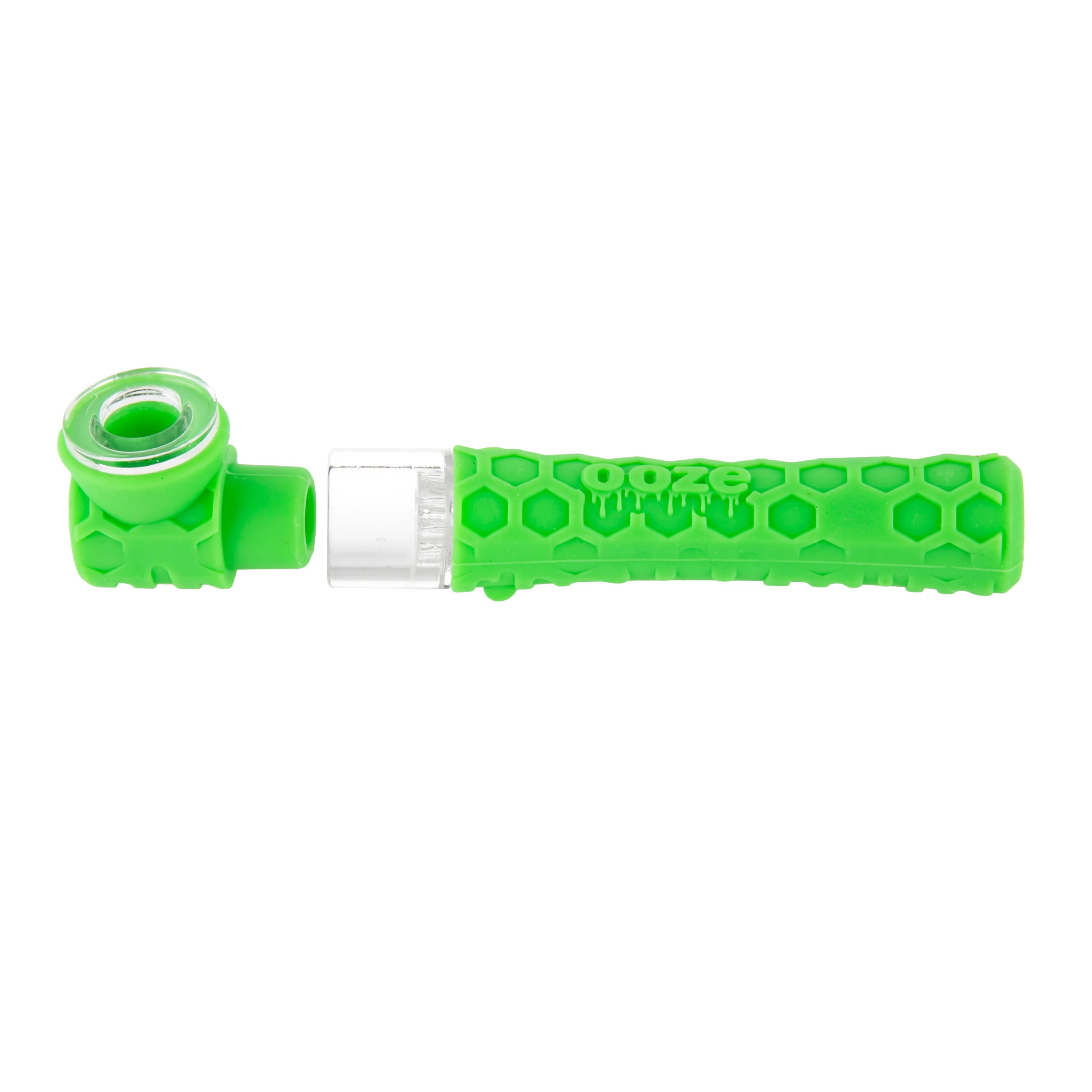 Ooze Piper Silicone Glass Hand Pipe & Chillum - Slime Green - Image 3