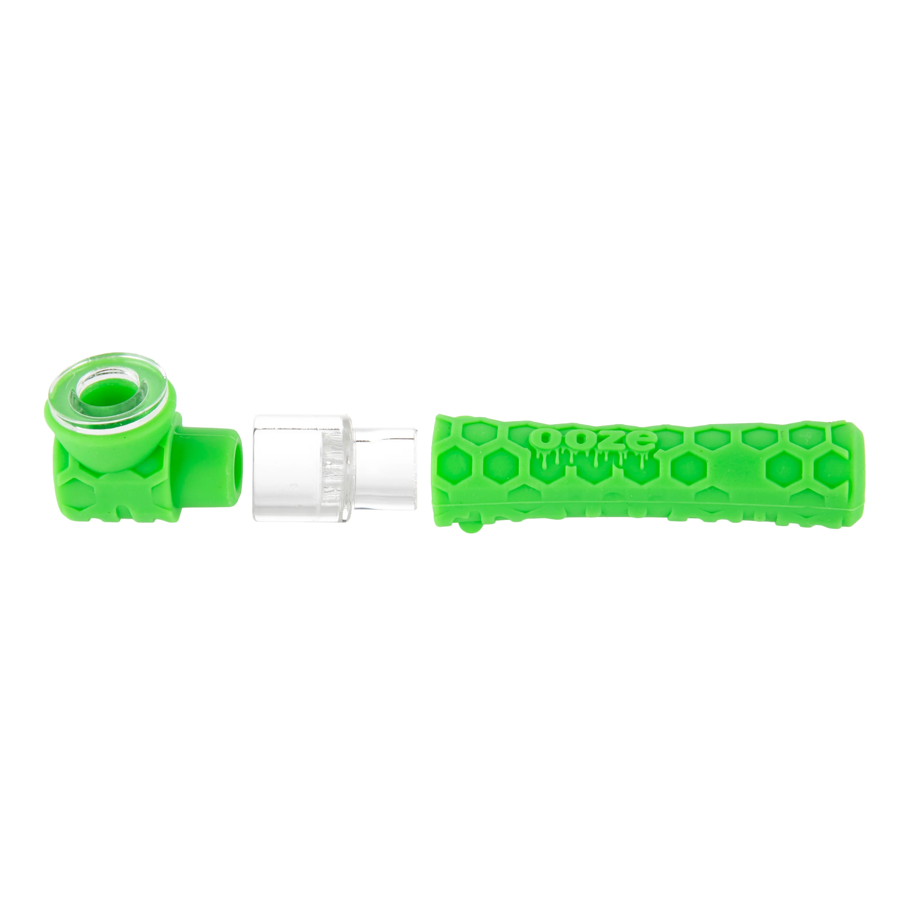 Ooze Piper Silicone Glass Hand Pipe & Chillum - Slime Green - Image 4