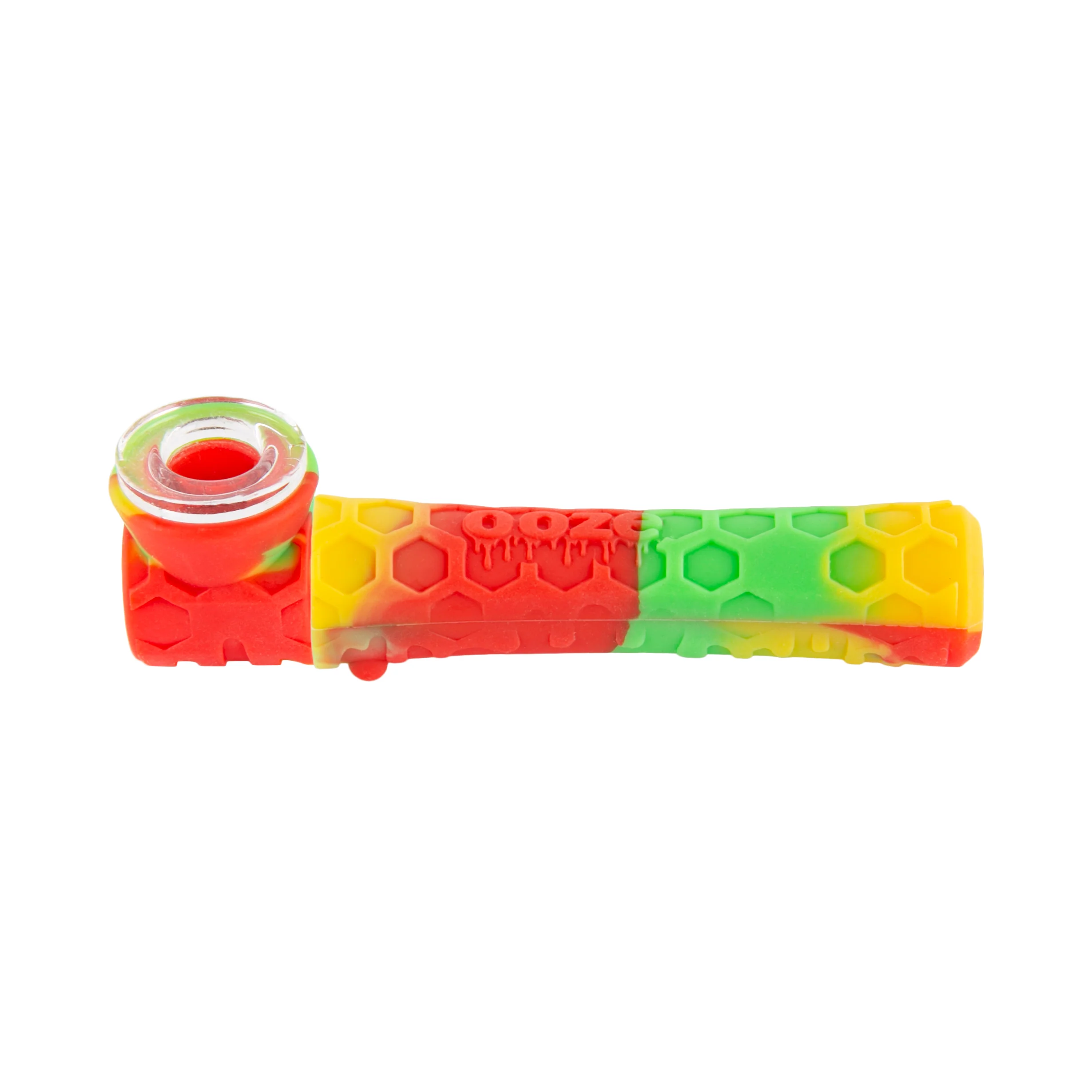 Ooze Piper Silicone Glass Hand Pipe & Chillum - Rasta - Image 4