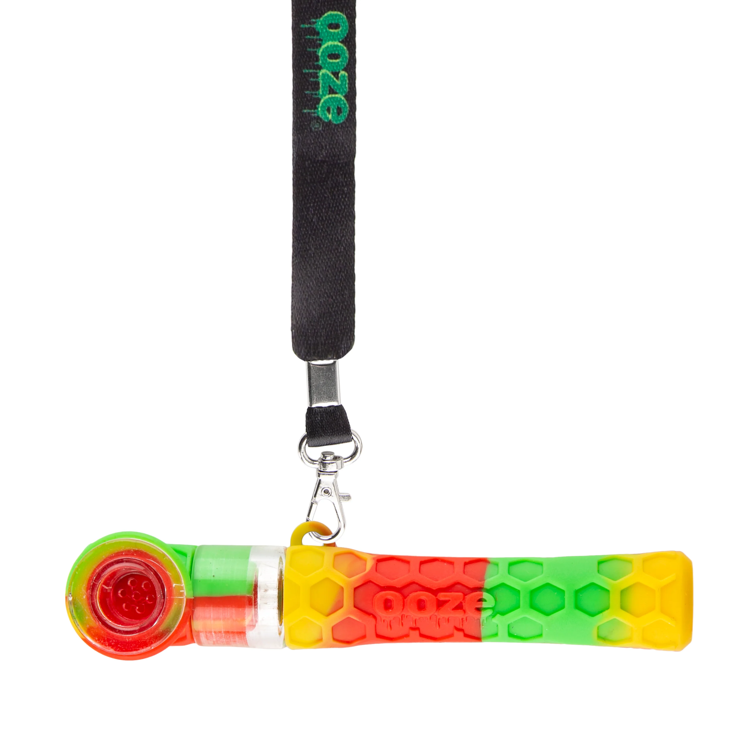 Ooze Piper Silicone Glass Hand Pipe & Chillum - Rasta - Image 7