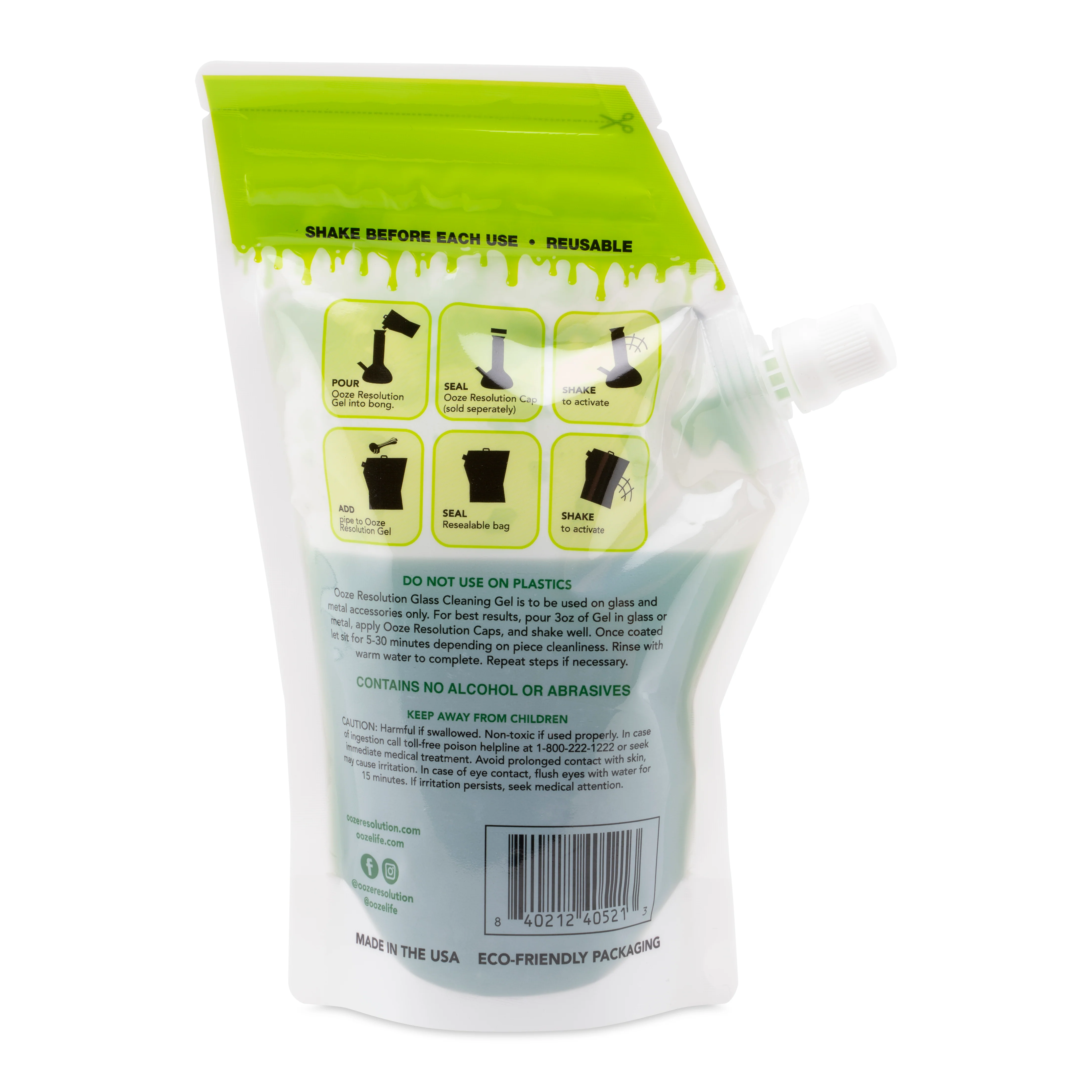 Ooze Resolution Gel Glass Cleaner - 240mL Pouch - Image 3