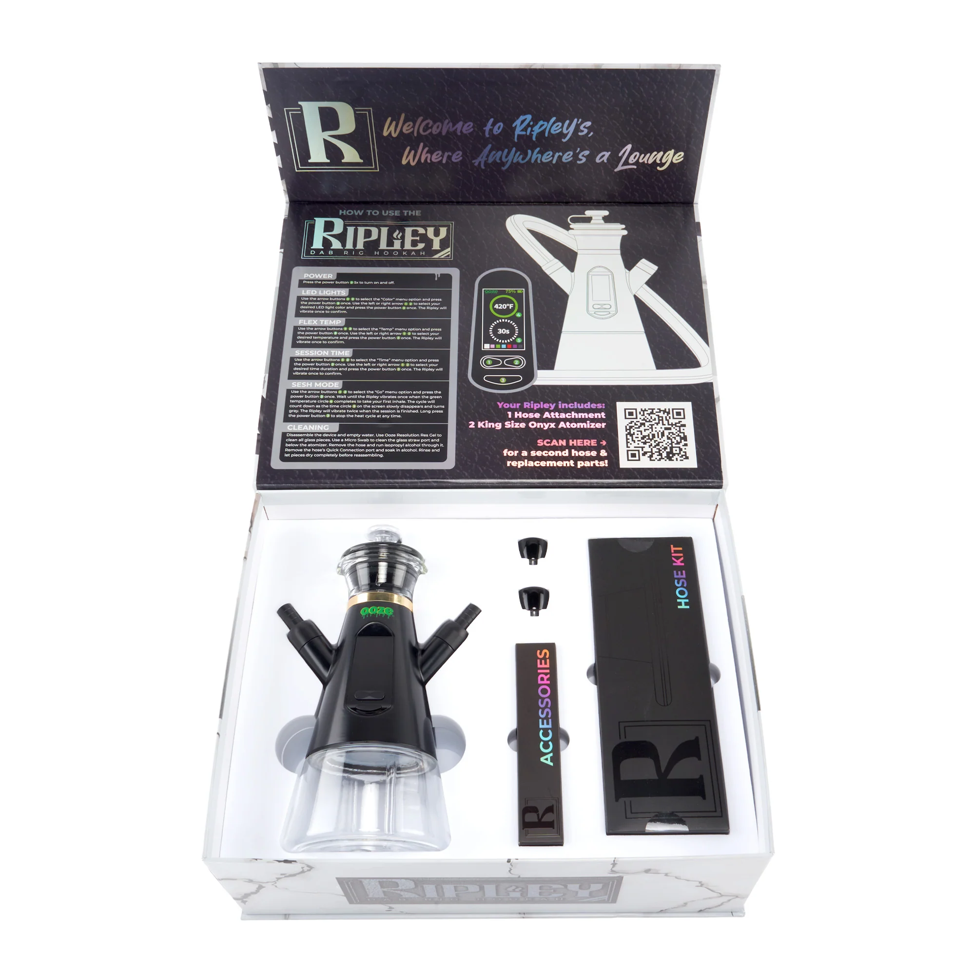Ripley Dab Rig Hookah – C-Core 2400 mAh - Black - Image 4
