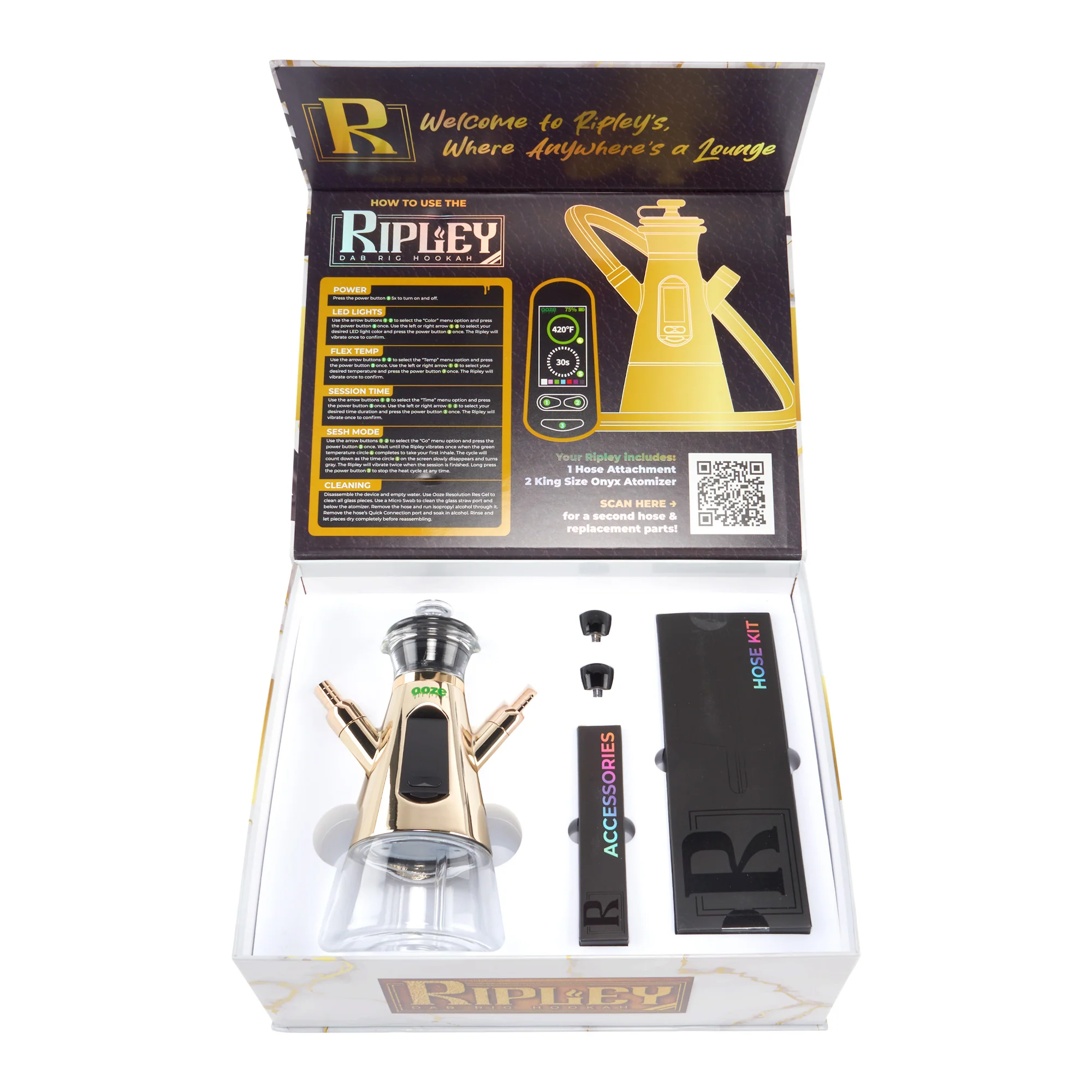 Ripley Dab Rig Hookah – C-Core 2400 mAh - Gold - Image 5