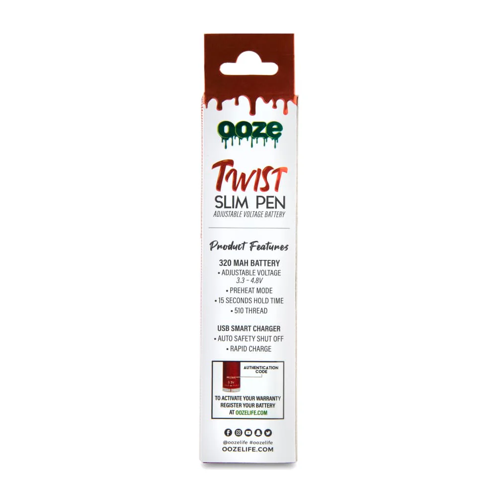 Twist Slim Pen - 320 mAh Flex Temp Battery - Ruby Red - Image 4