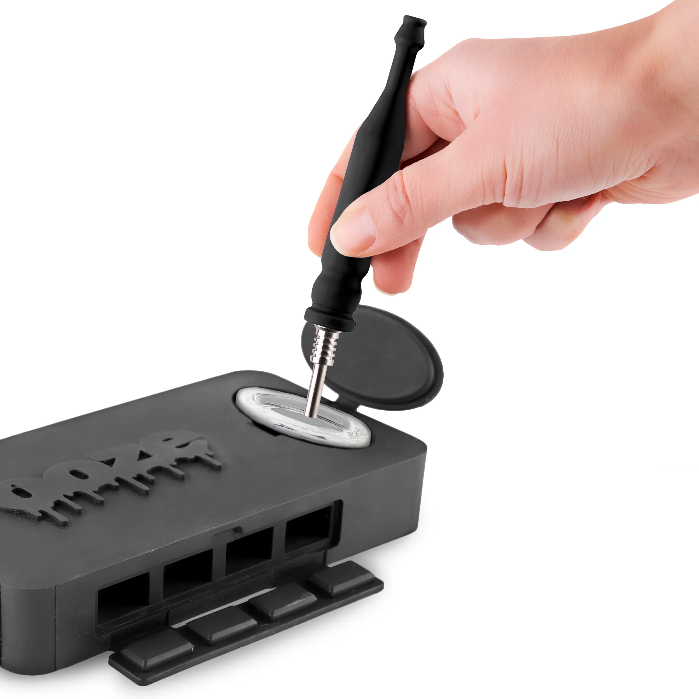 Ooze Slugger Dabbin' Dugout Silicone Travel Dab Kit - Panther Black - Image 4