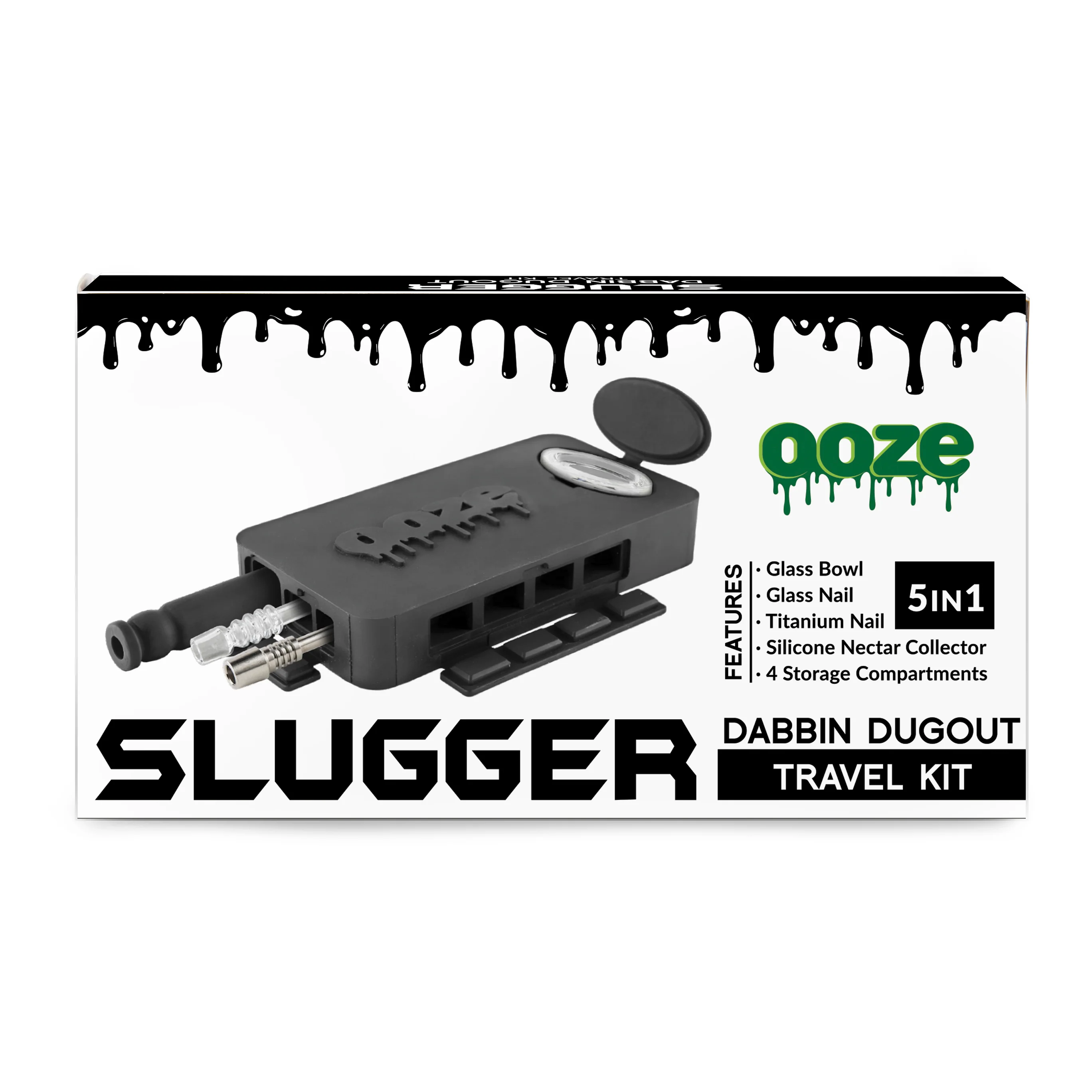 Ooze Slugger Dabbin' Dugout Silicone Travel Dab Kit - Panther Black - Image 5
