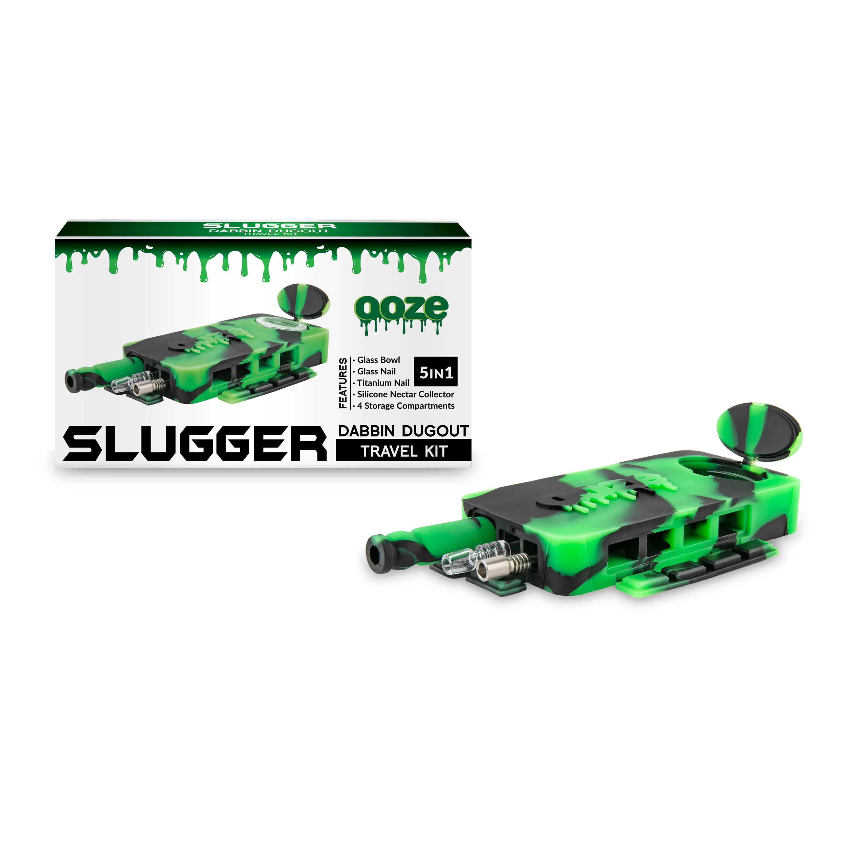 Ooze Slugger Dabbin' Dugout Silicone Travel Dab Kit - Chameleon - Image 2