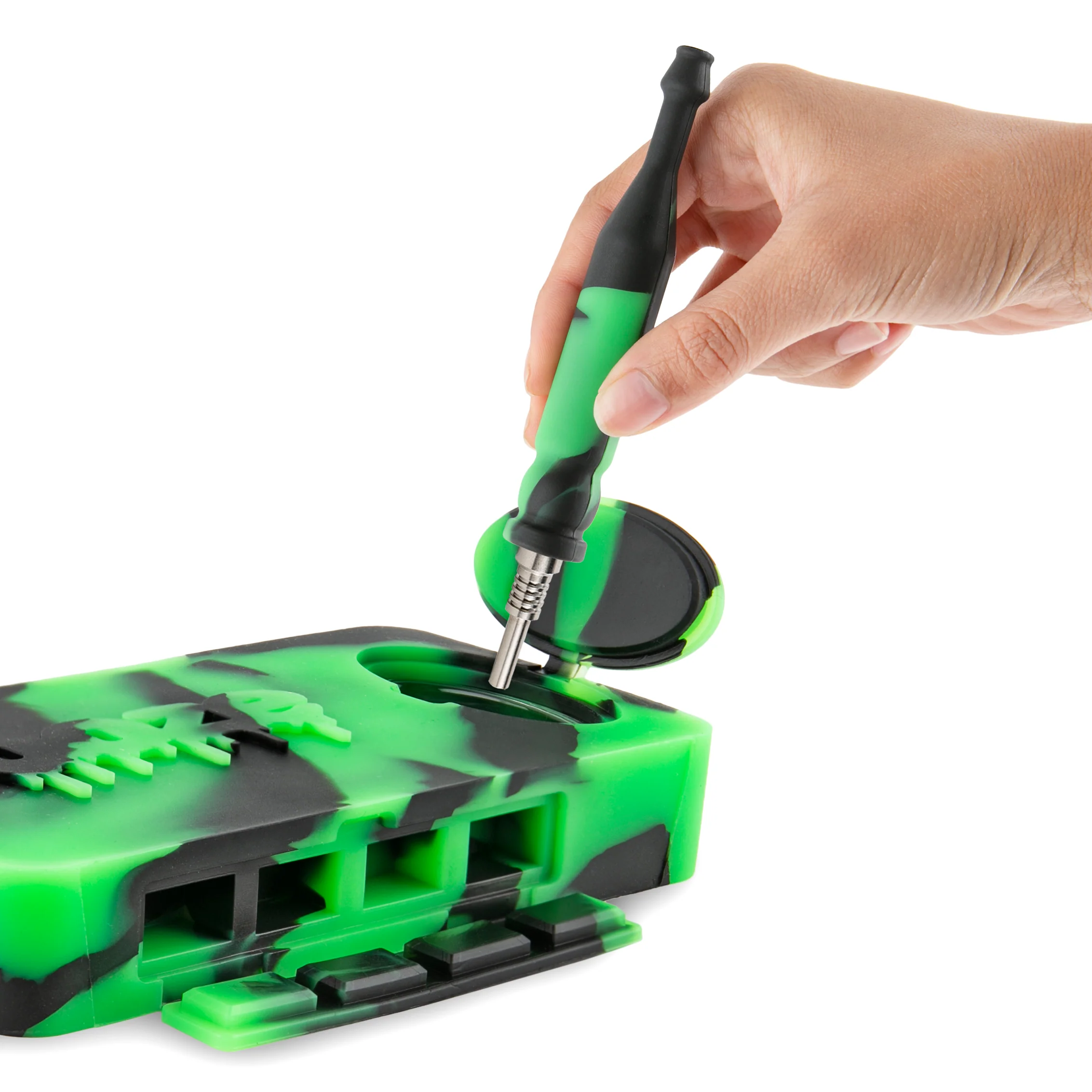 Ooze Slugger Dabbin' Dugout Silicone Travel Dab Kit - Chameleon - Image 4
