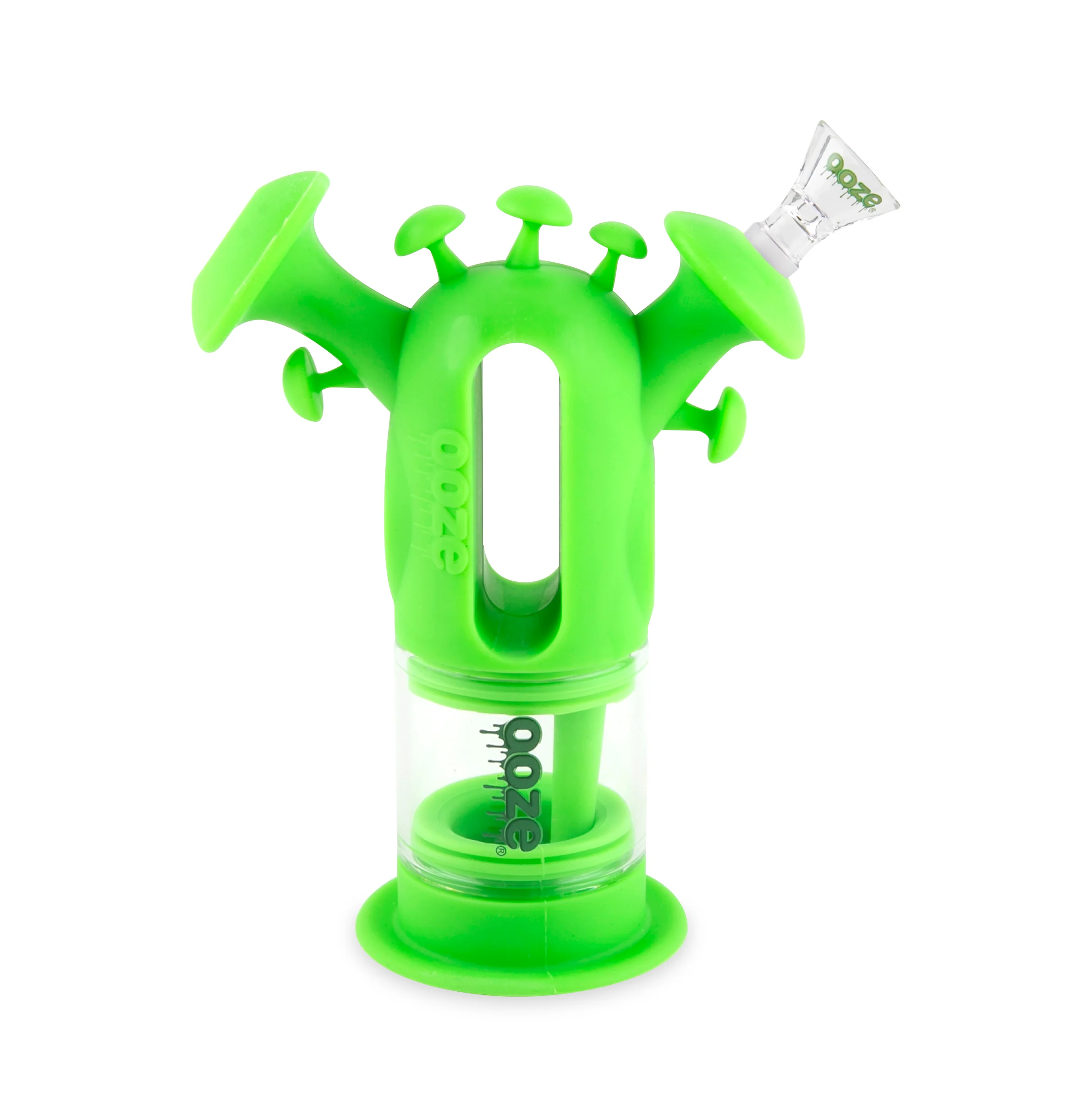 Ooze Trip Pipe Silicone Water Bubbler & Dab Rig - Slime Green - Image 4
