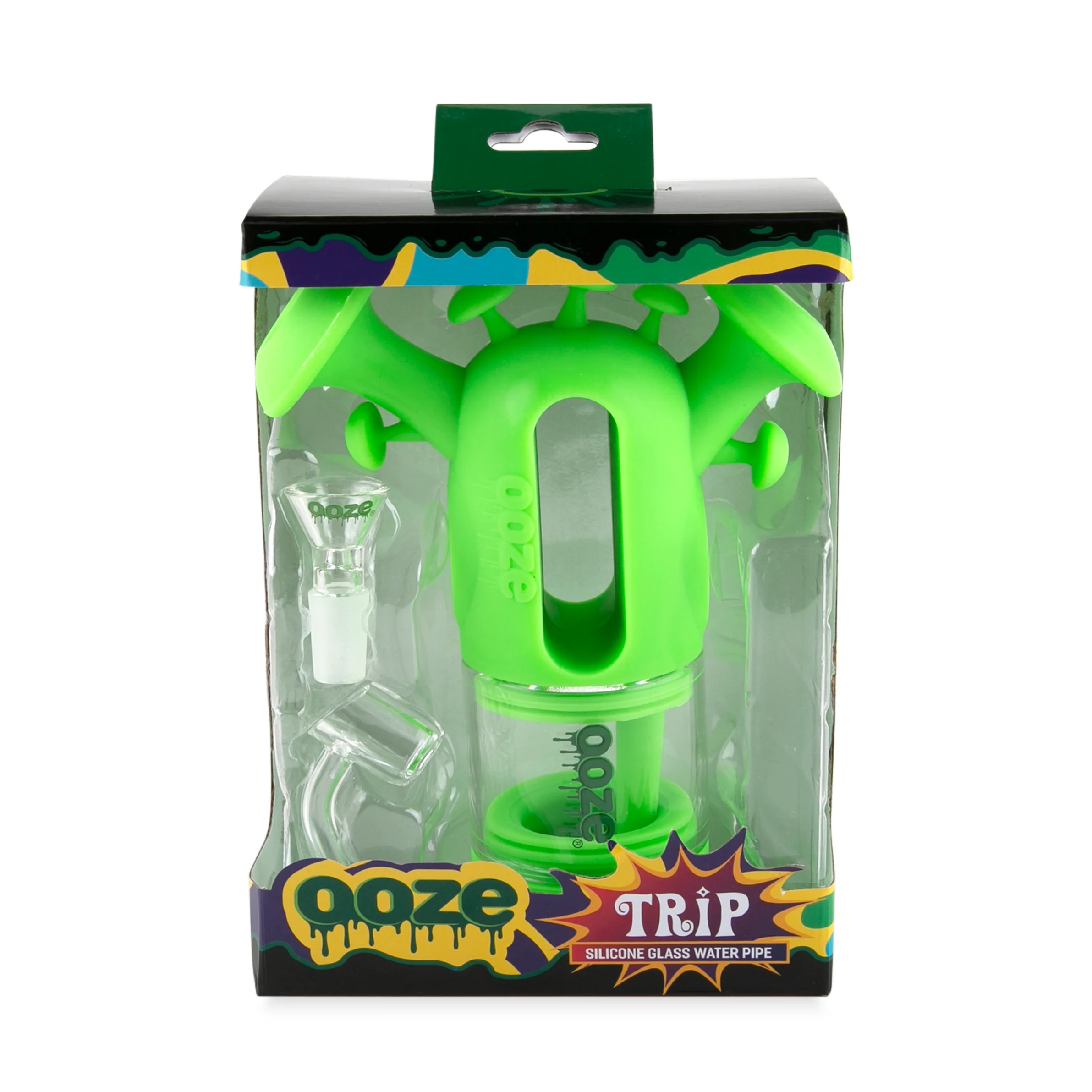 Ooze Trip Pipe Silicone Water Bubbler & Dab Rig - Slime Green - Image 7