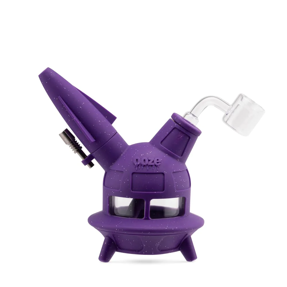 Ooze UFO Silicone Water Pipe & Dab Straw - Shimmer Purple - Image 3