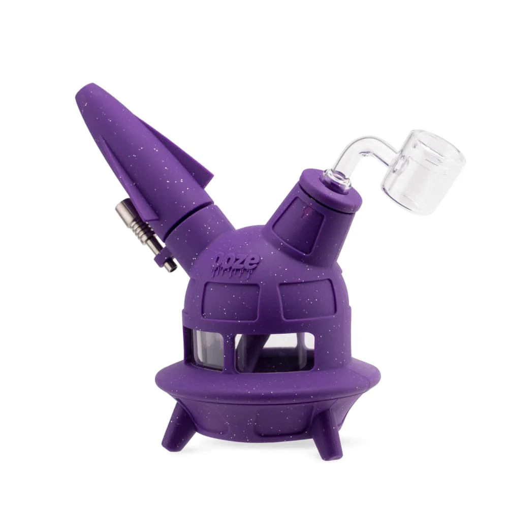 Ooze UFO Silicone Water Pipe & Dab Straw - Shimmer Purple - Image 7