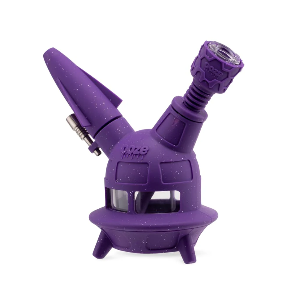 Ooze UFO Silicone Water Pipe & Dab Straw - Shimmer Purple - Image 8